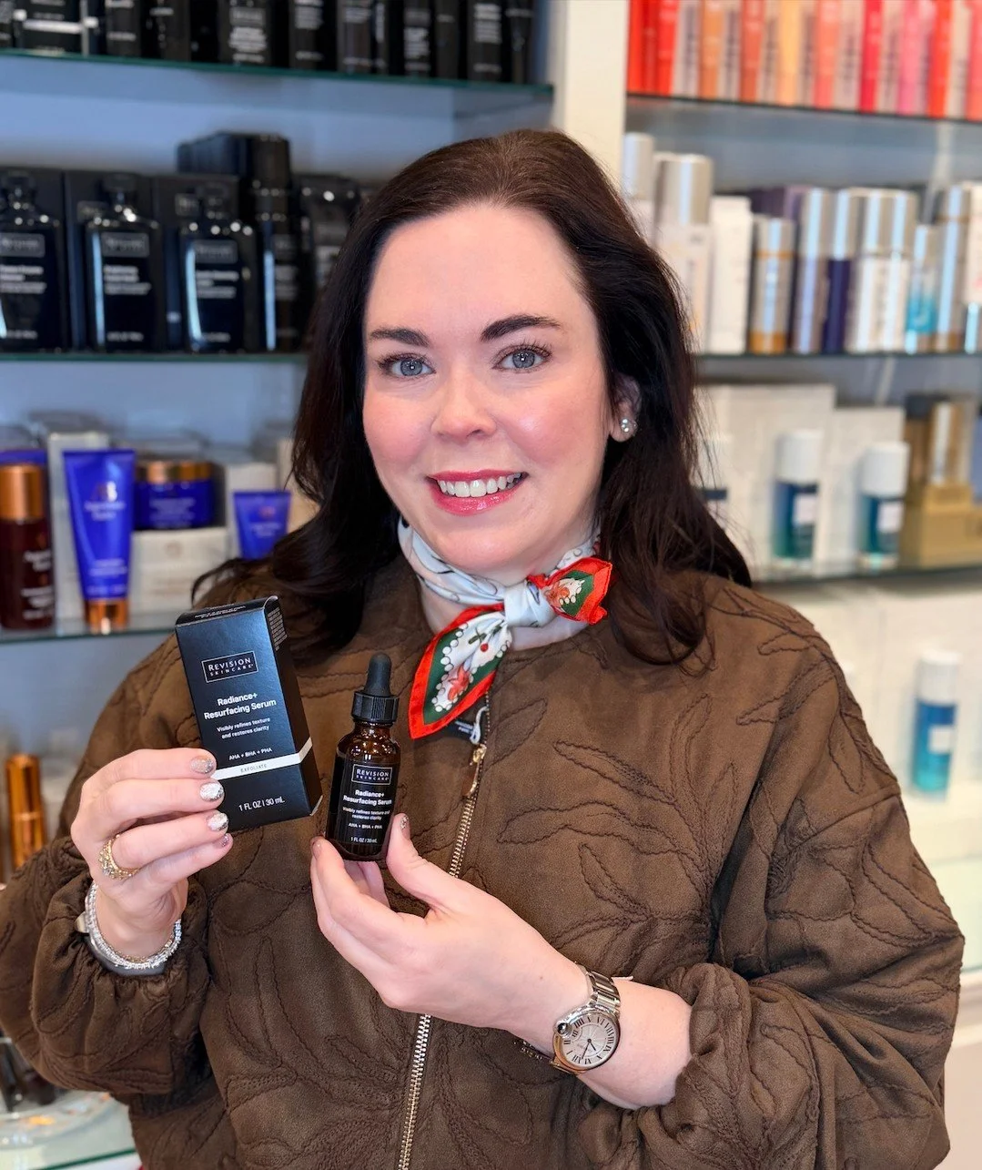 Introducing the NEW Radiance + Resurfacing Serum from @revisionskincare.⁠
⁠
This high-performance resurfacing treatment delivers radiance and clarity with little to no irritation. ⁠
⁠
Powered by a multi-acid blend of over 15% AHA, BHA, and PHA, this 