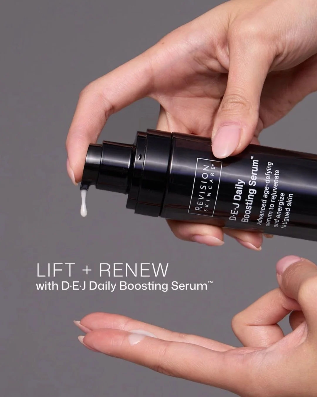 Revision Skincare's D&middot;E&middot;J Daily Boosting Serum is a high-performance, anti-aging formula clinically proven to boost skin energy and combat the visible effects of glycation and aging.⁠
⁠
✨️Skin appears more hydrated, plump, and radiant, 