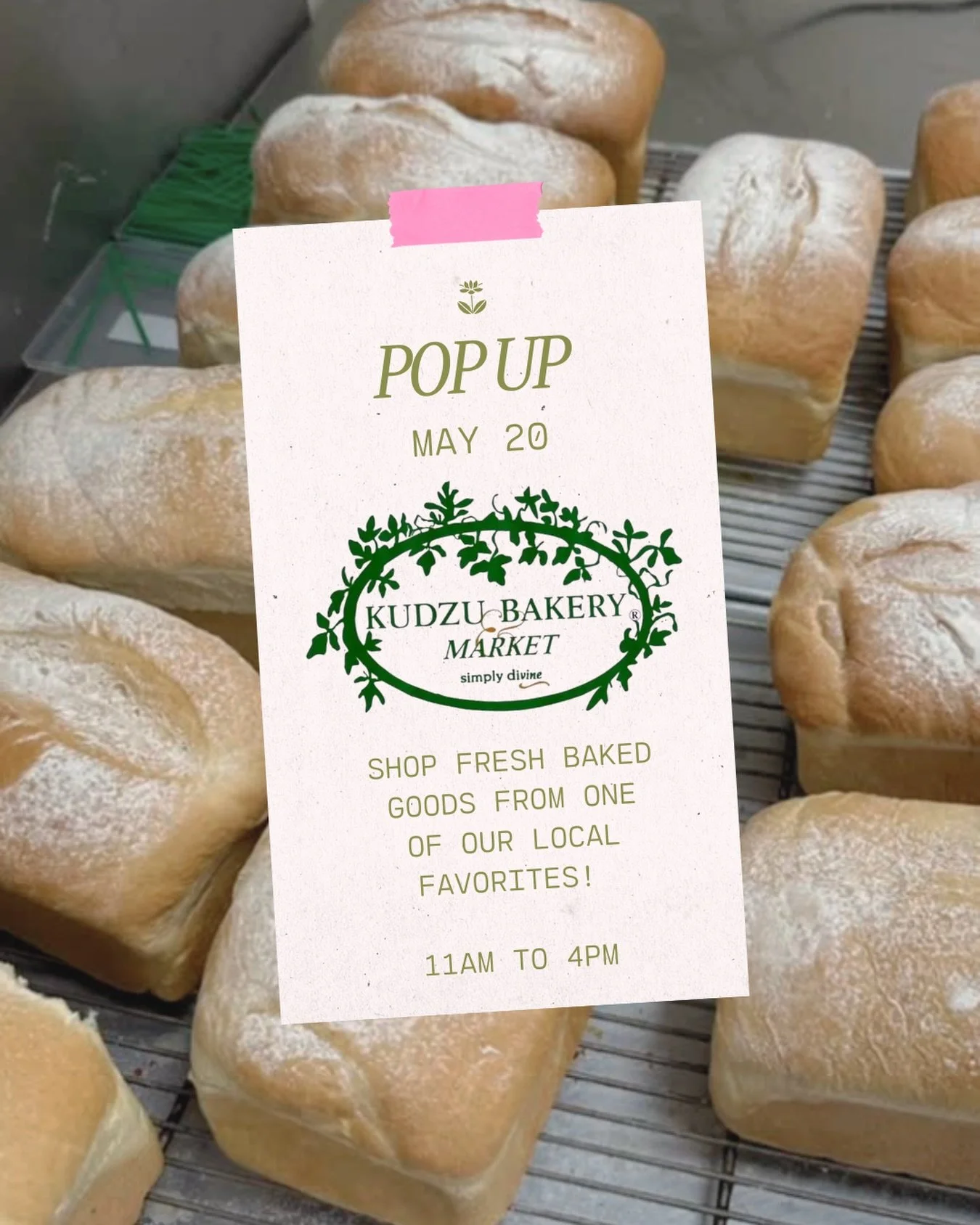 Stock up on yummy treats for Memorial Day weekend at our @kudzubakeryclt pop up this Wednesday! 🍪🥐🥖