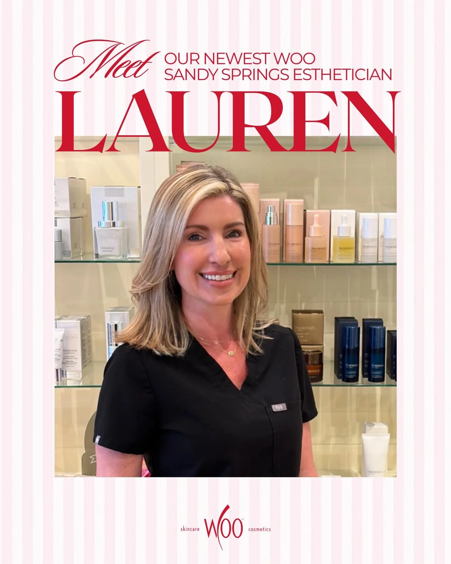 Introducing our newest esthetician at Woo Sandy Springs, Lauren! 🧖&zwj;♀️💋⁠
⁠
Lauren has always been passionate about beauty and skincare and was drawn to the industry because of the connections she builds with clients and the confidence that healt