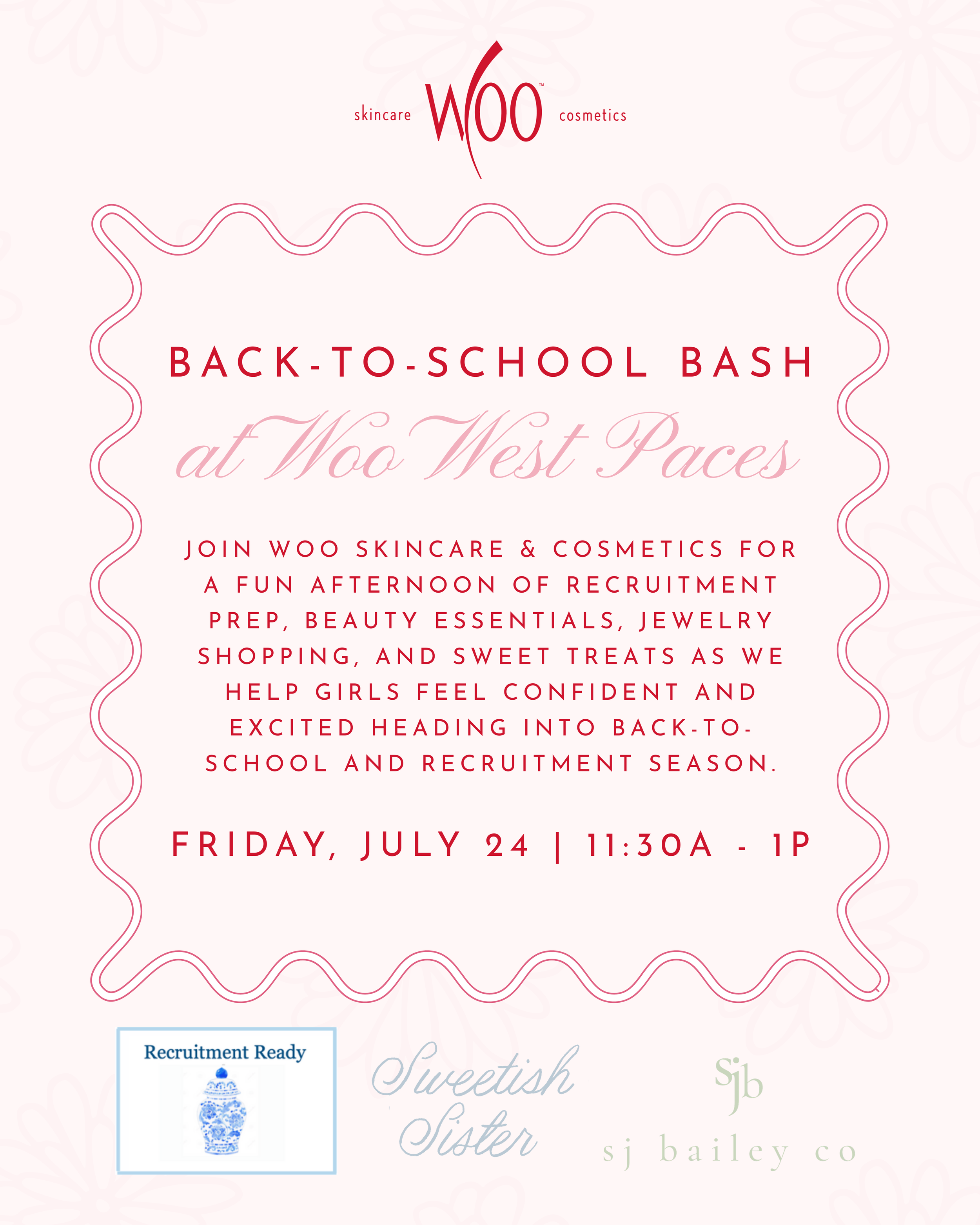 Poster image for Woo Skincare and cosmetics in Sandy Springs Back to school event