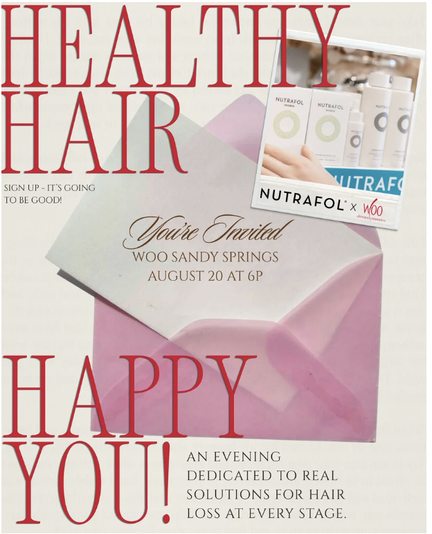Hair loss treatment free event at Woo Sandy Springs