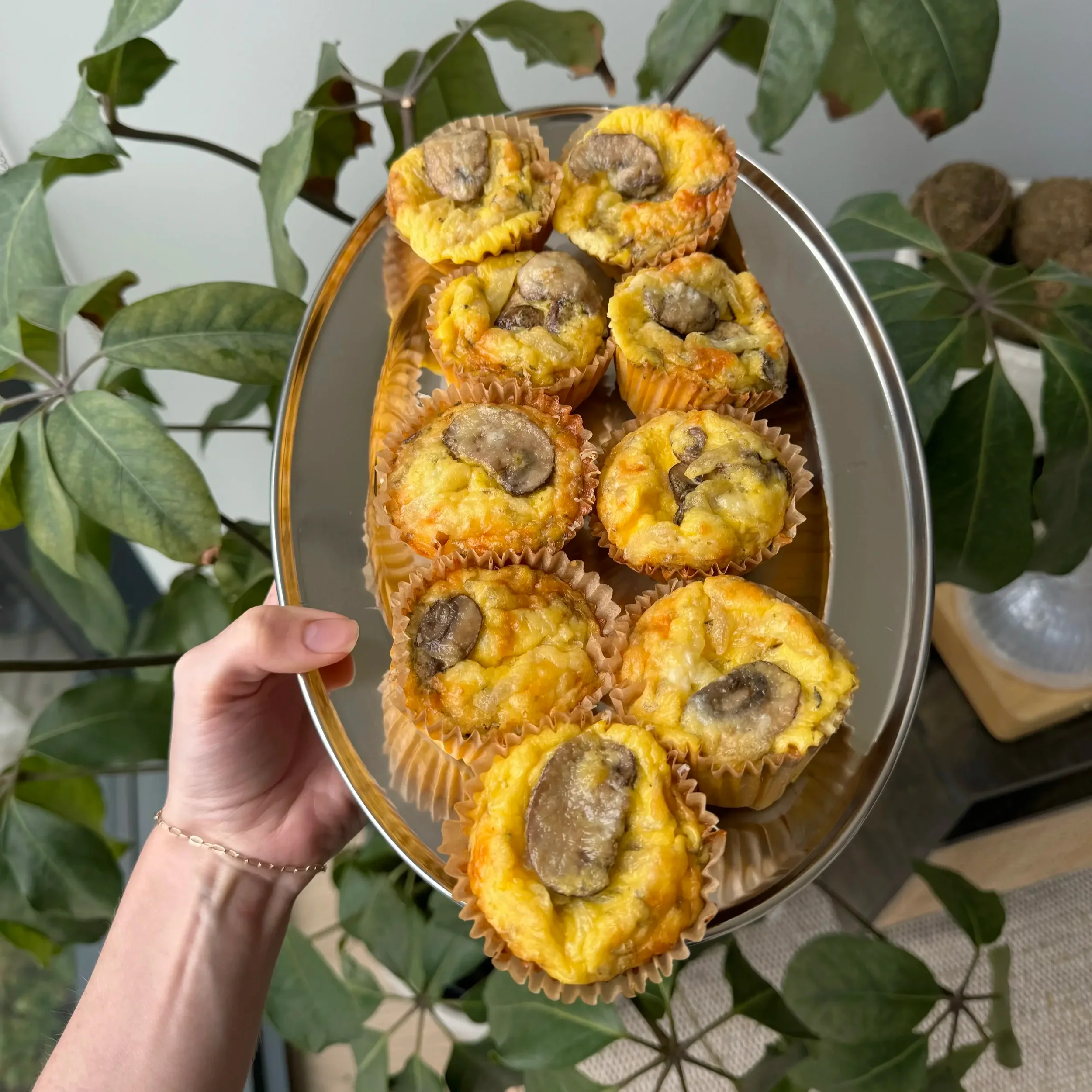 Mushroom, onion, & gruyere egg bites