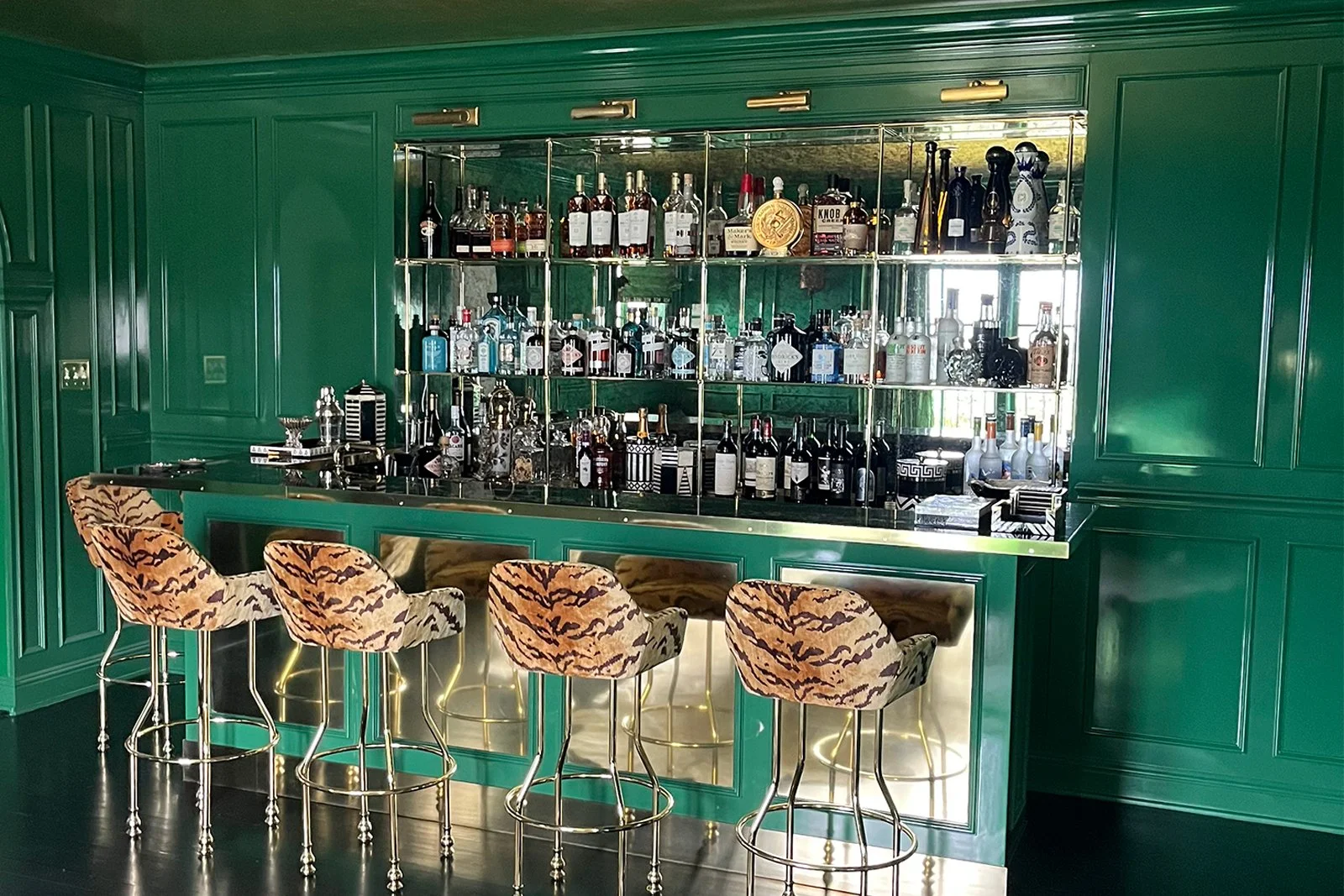 Pebble Beach bar installed within cabinetry run