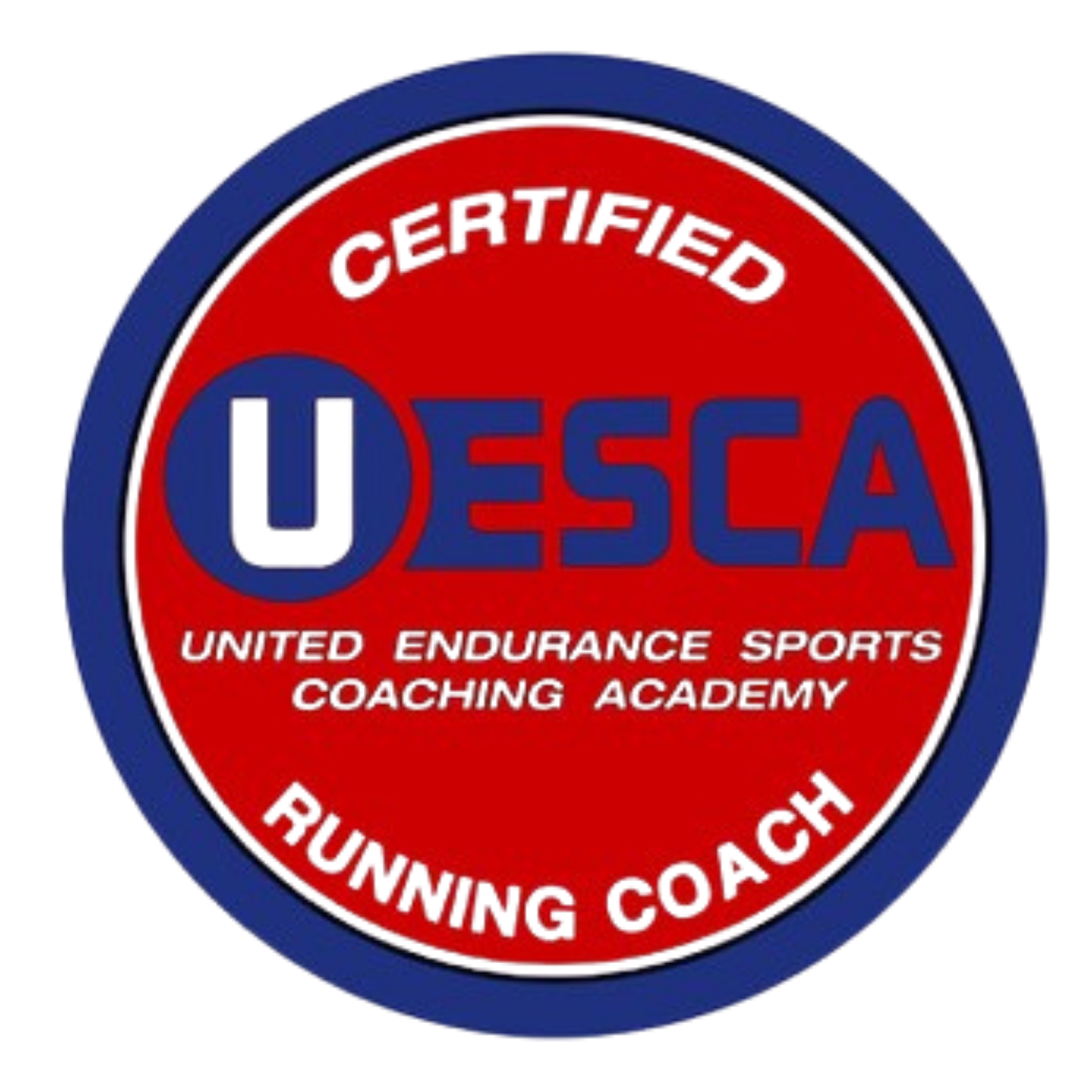 Badge from the United Endurance Sports Coaching Academy showing Tim Earley's certification as a Running Coach.