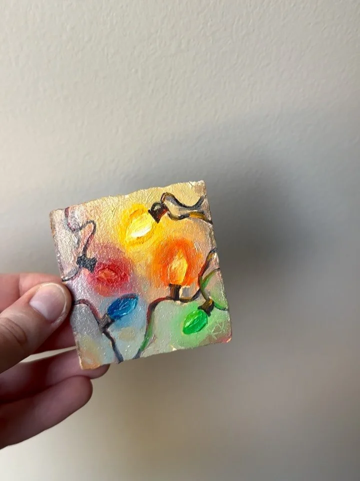 These tiny original oil painting ornaments nearly sold out to my Studio Letter crew. I&rsquo;m so grateful and excited!! If you want one, there&rsquo;re TWO left. Check my website for 2025 ornaments!