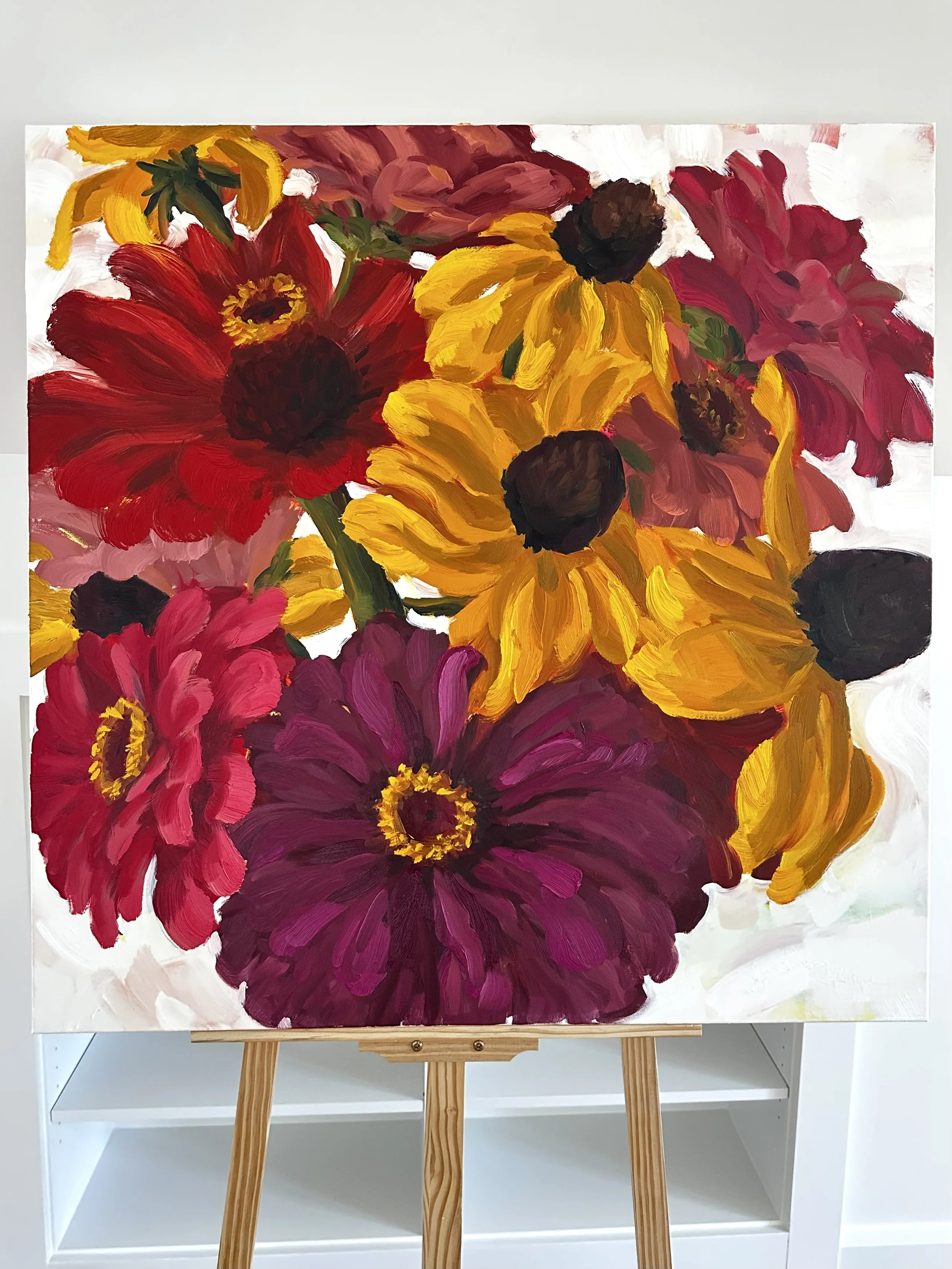 "Zinnia Summer" Original Oil Painting