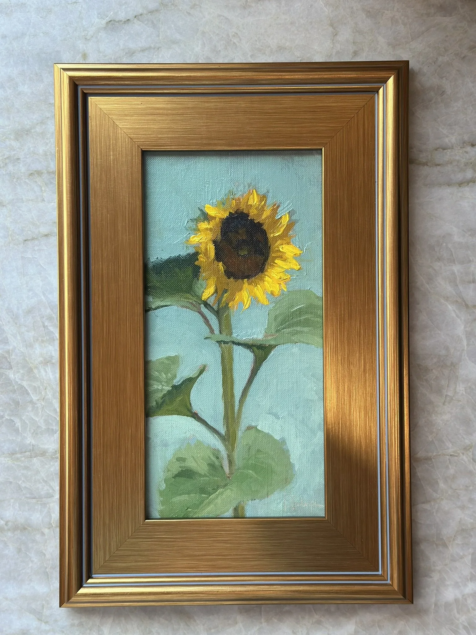 "One Tall Sunflower" Original Oil Painting