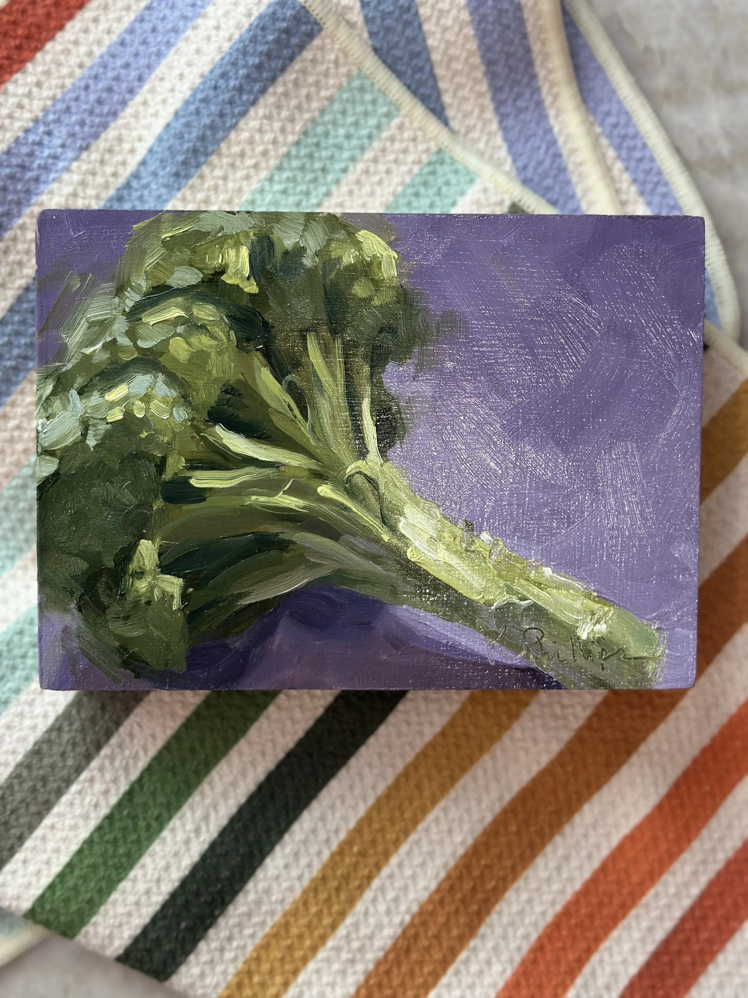"Broccoli" Original Oil Painting