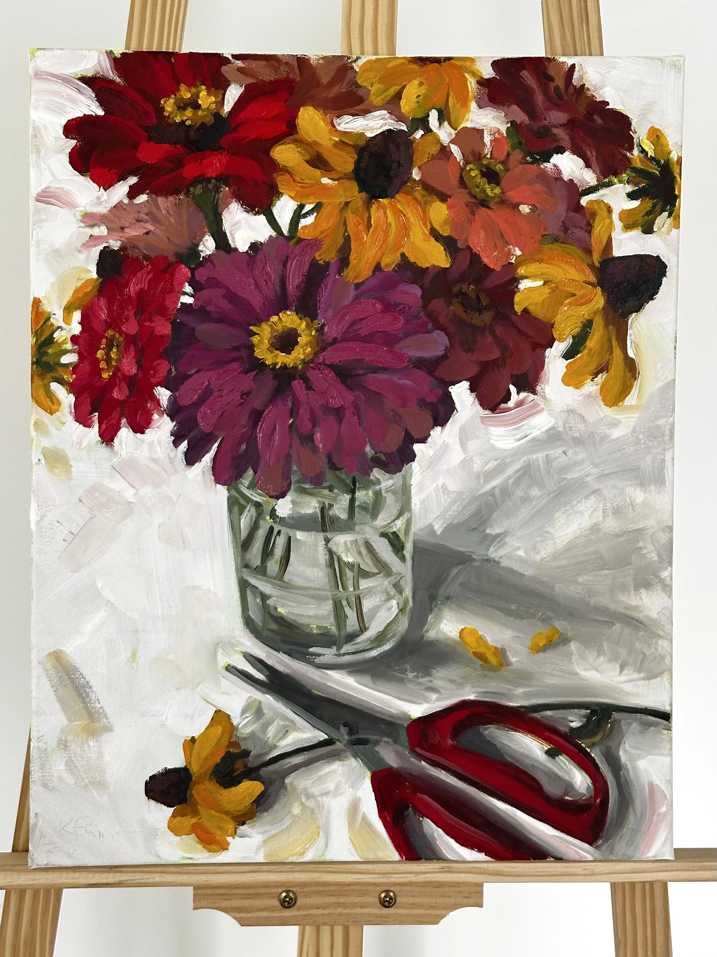 "Cut Flowers" Original Oil Painting