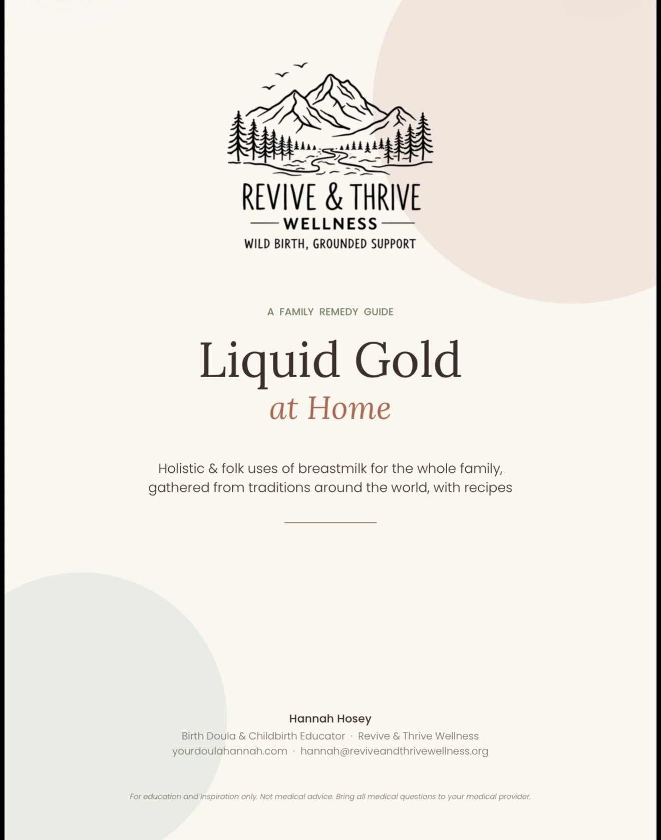 Liquid Gold at Home: Holistic & Folk Uses of Breastmilk for the Whole Family (Digital Download)