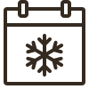Calendar icon with a snowflake symbol