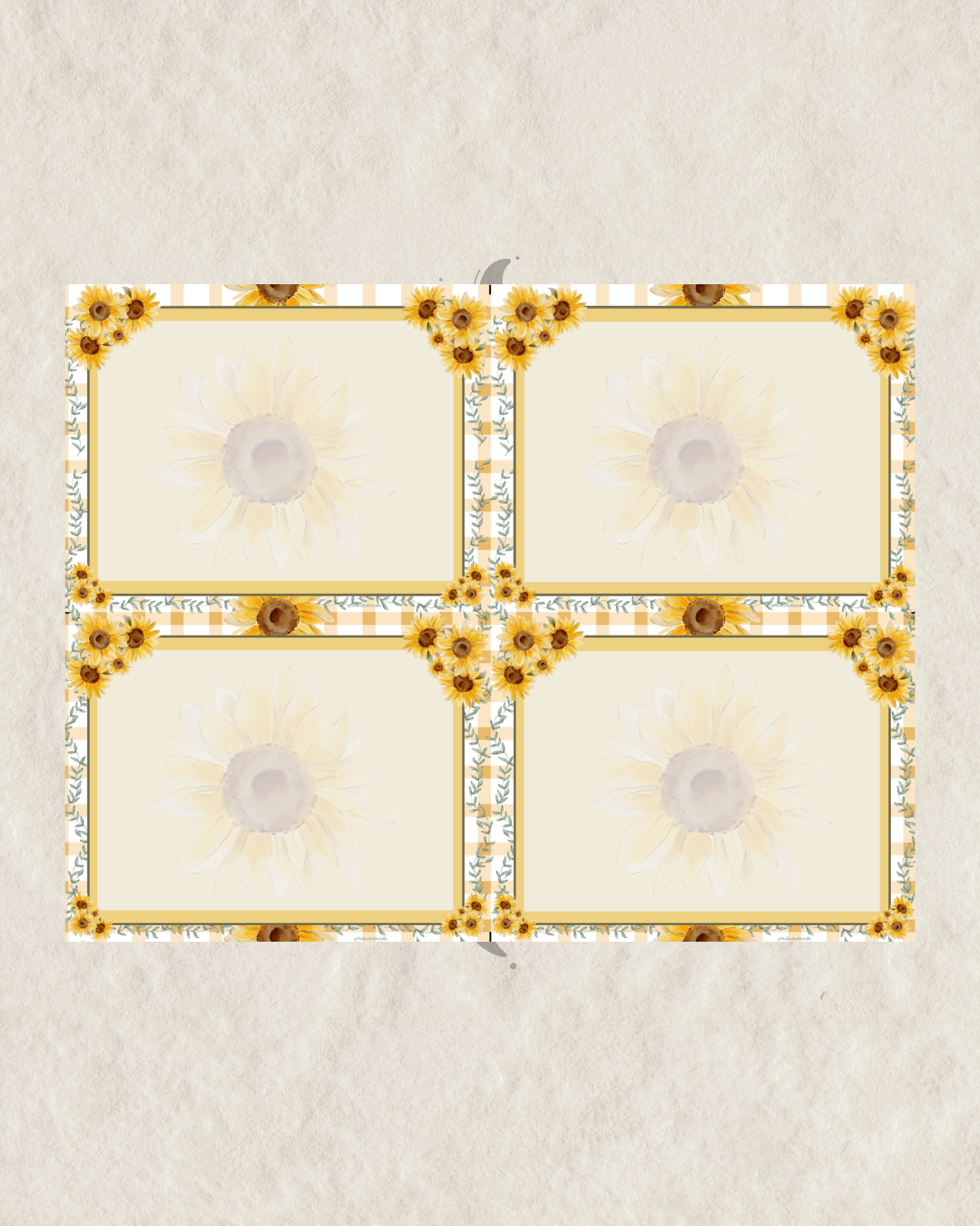 Sunflower printable planner  note cards