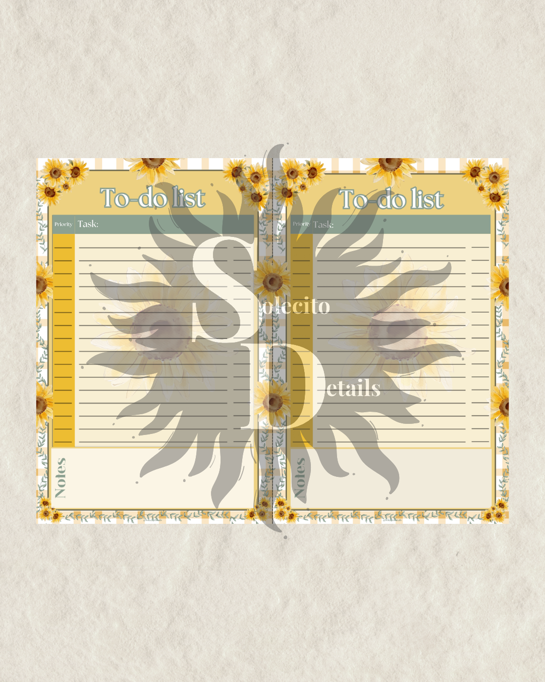 Editable Sunflower Canva to-do lists
