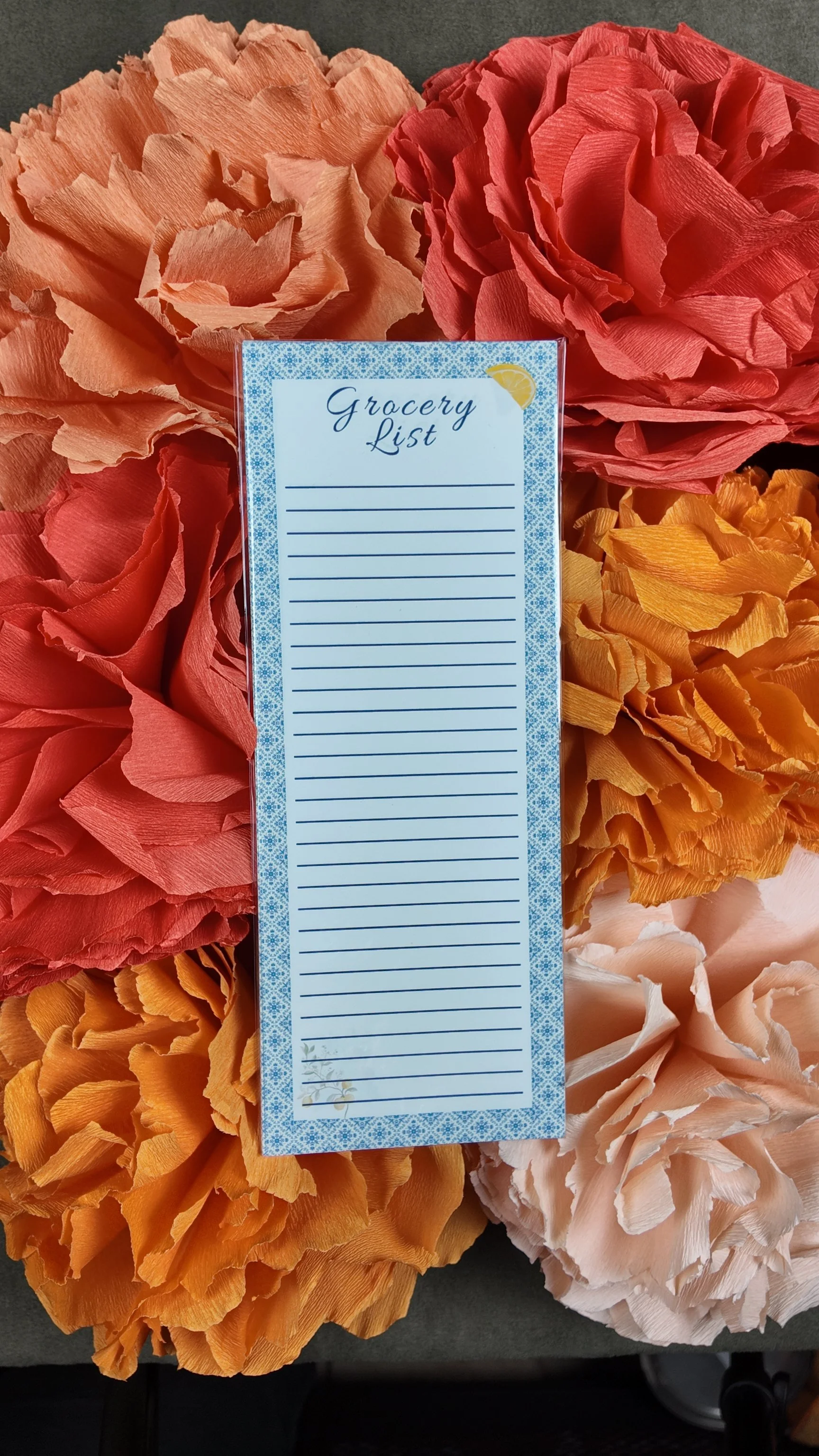 Blue tile grocery list