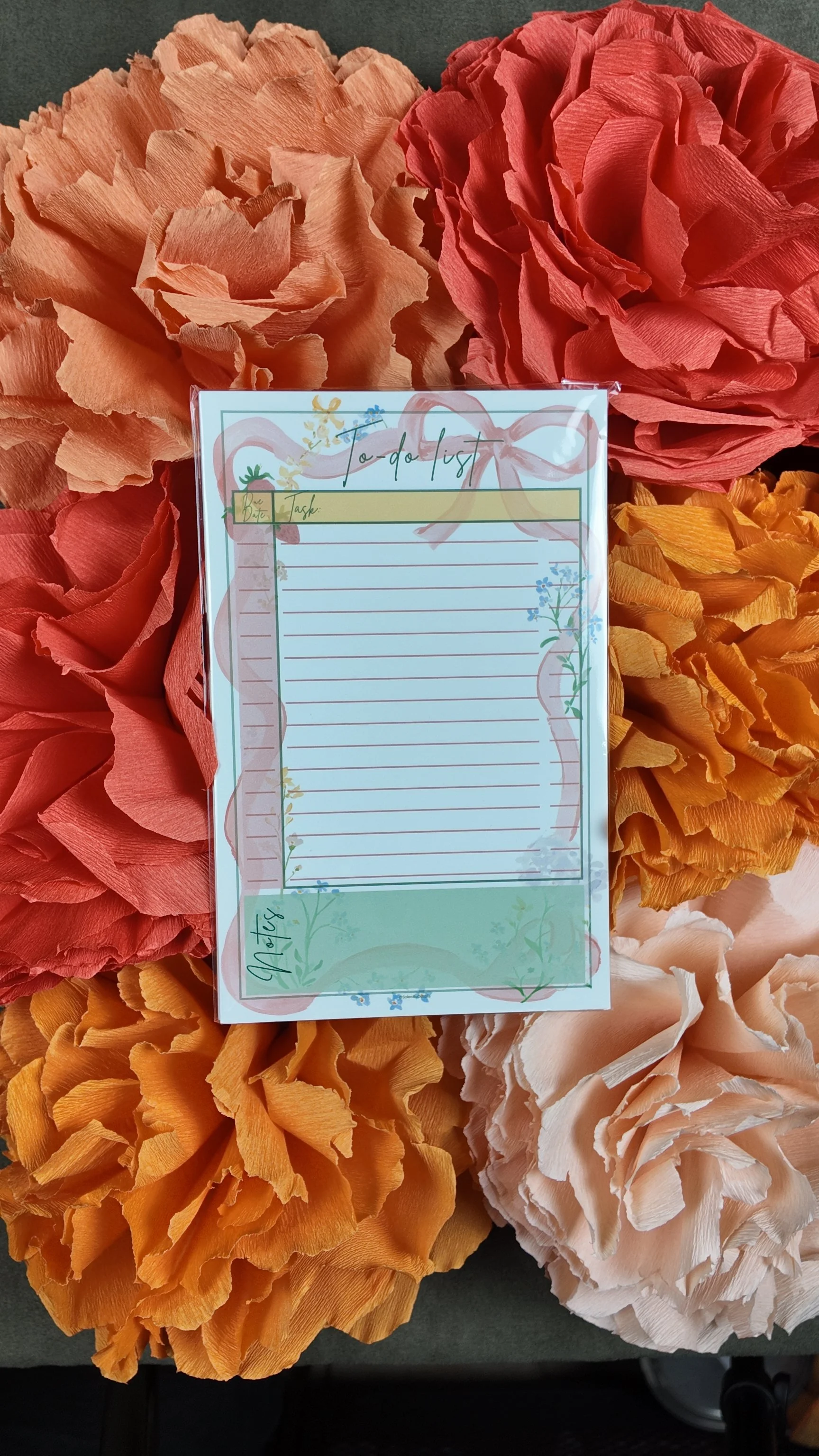 Half size pink bow to-do list