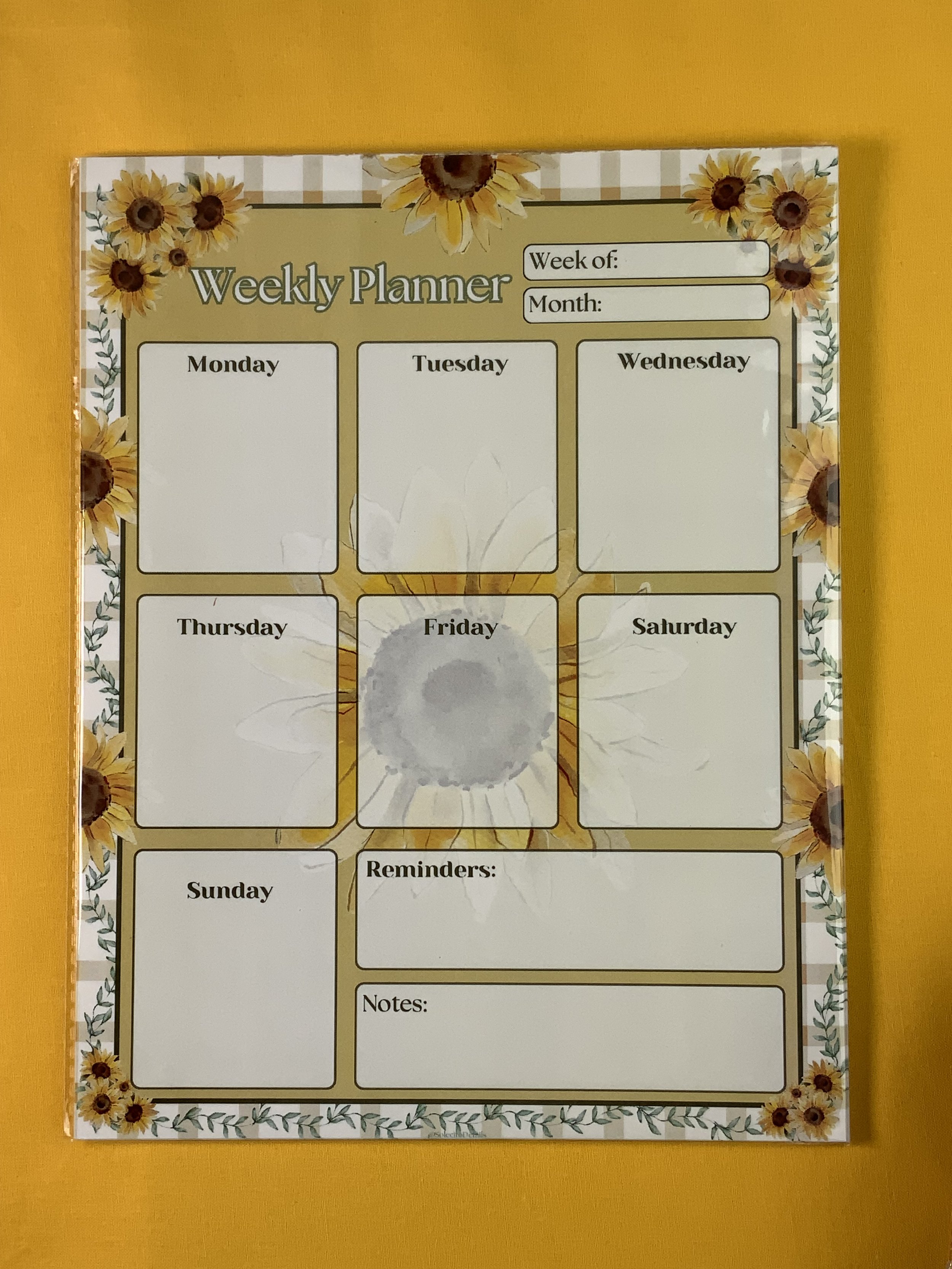 Sunflower weekly planner fullsize