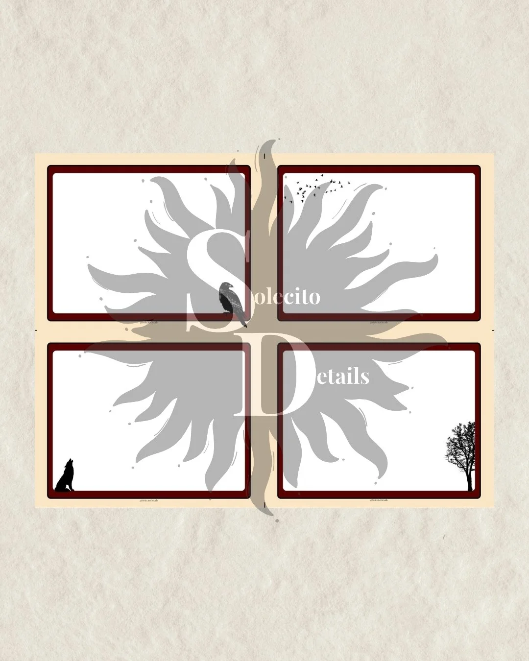 Editable Gothic Raven note card