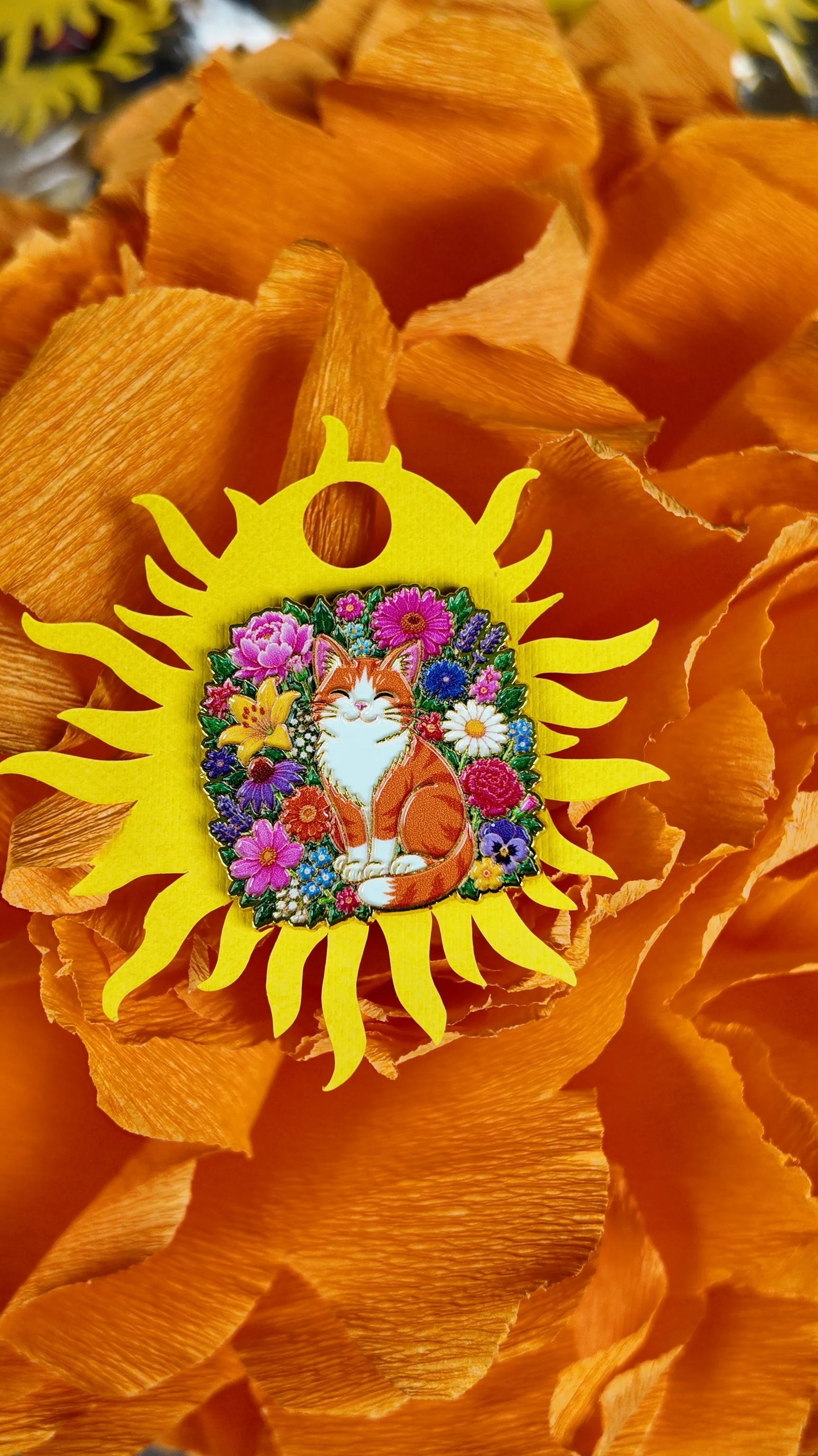 Orange cat floral