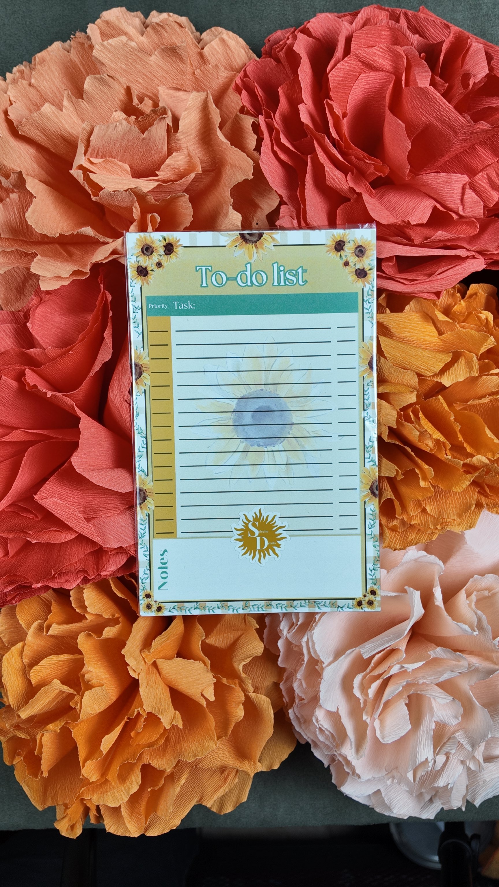 Half size sunflower to-do list
