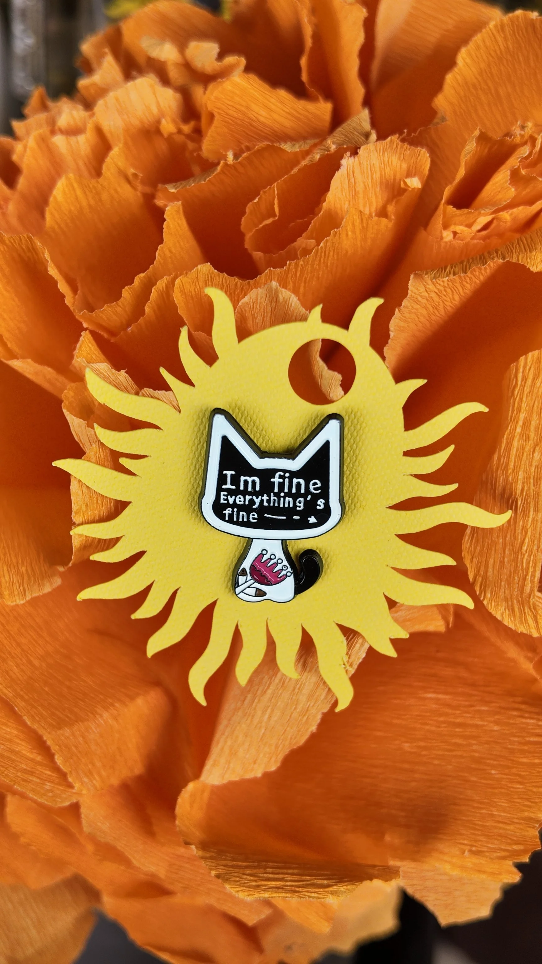 Black cat- Im fine, everything’s fine pin