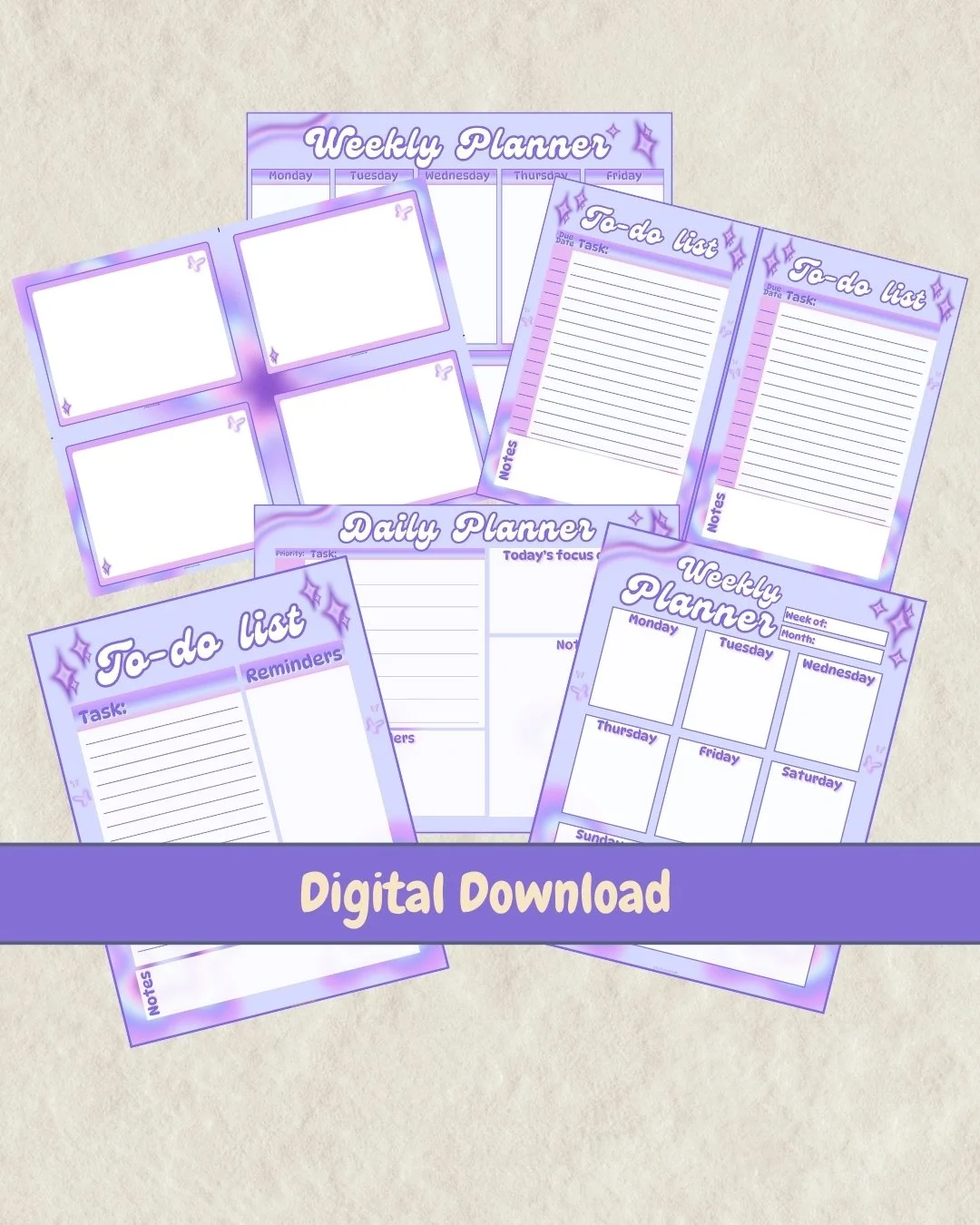 Pastel Aura Printable Planner Bundle