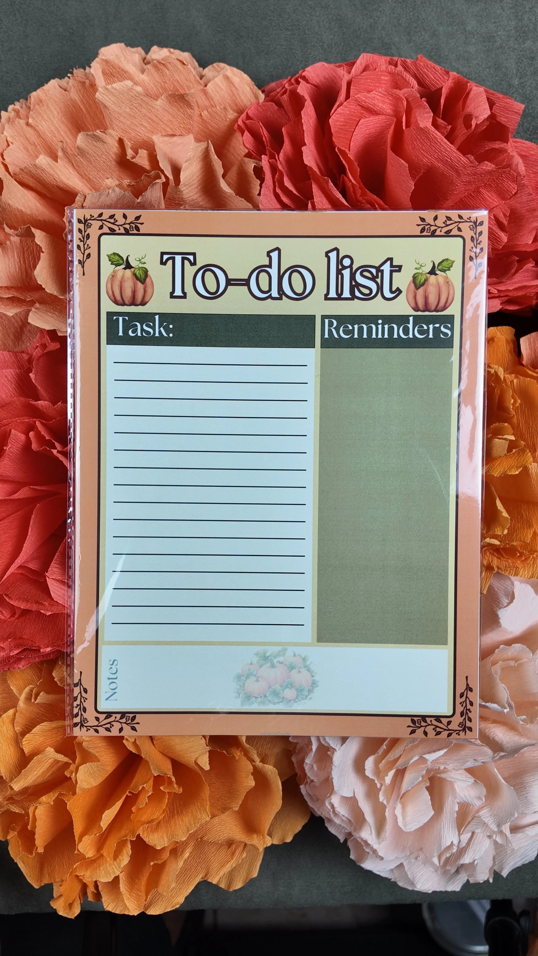 Full size pumpkin to-do list