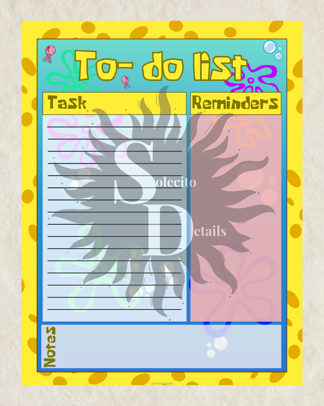 Editable Under the Sea Canva to-do list