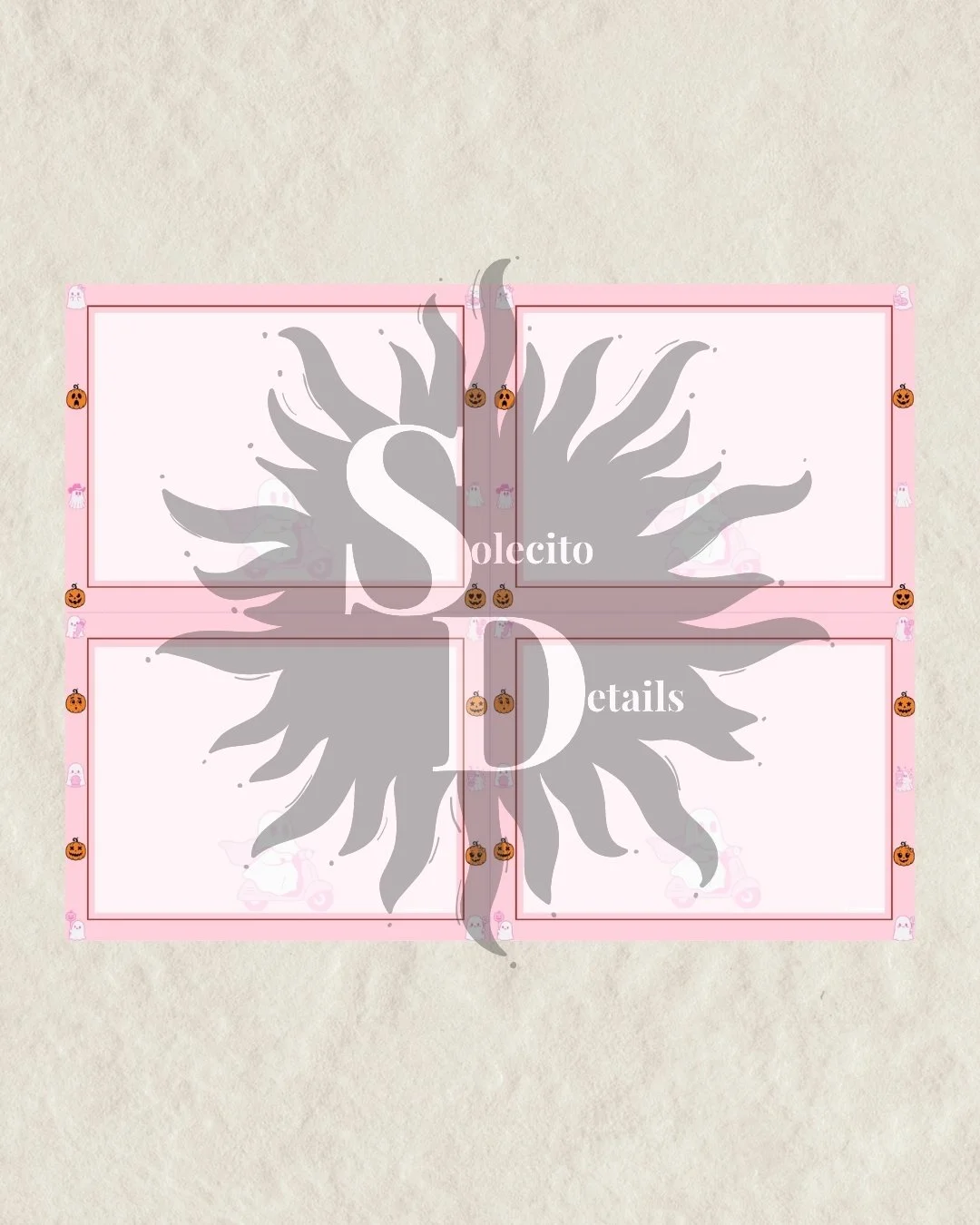 Pink Halloween printable planner bundle with cute ghosts pumpkins spiderwebs notecards