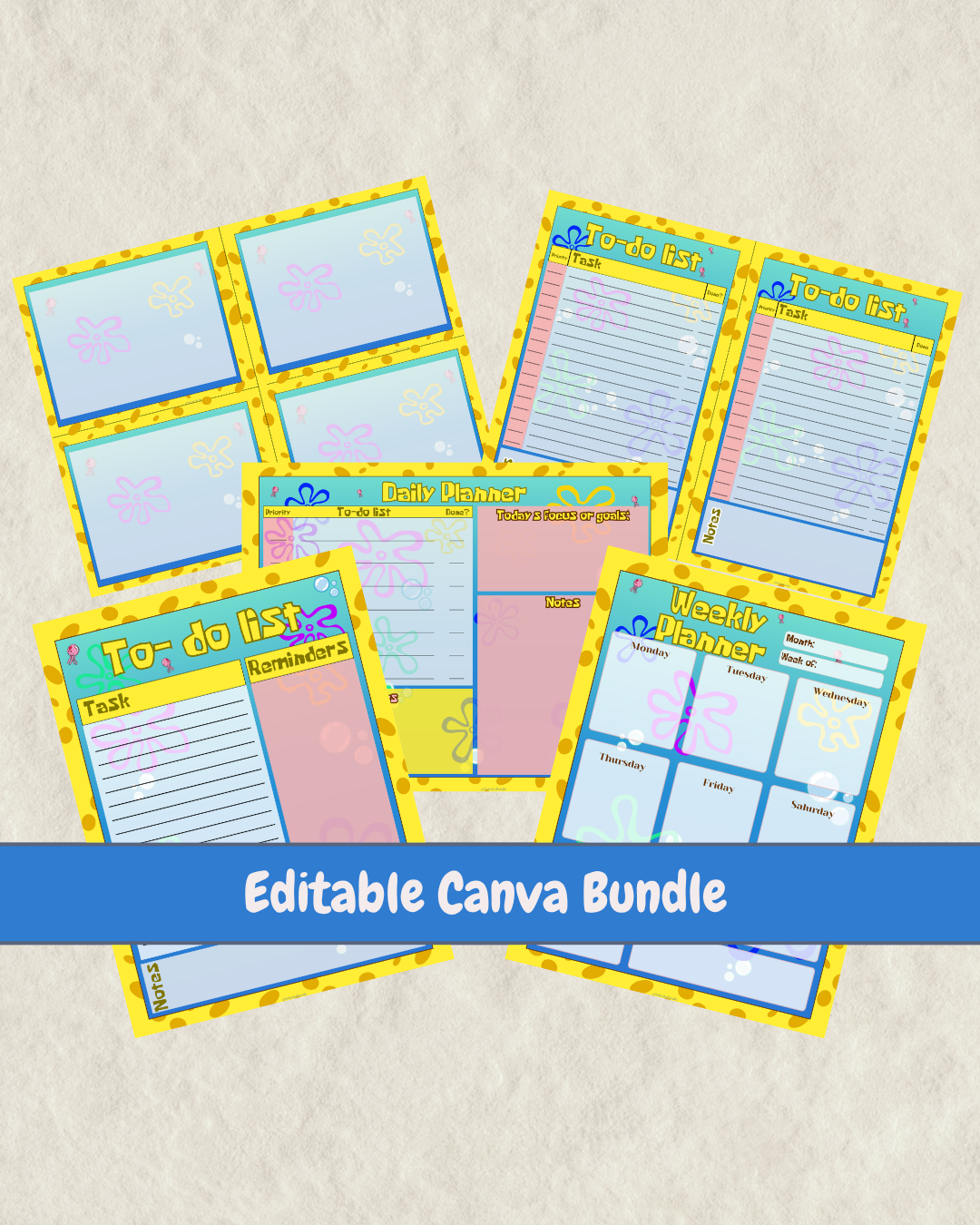 Editable Under the Sea Planner Bundle