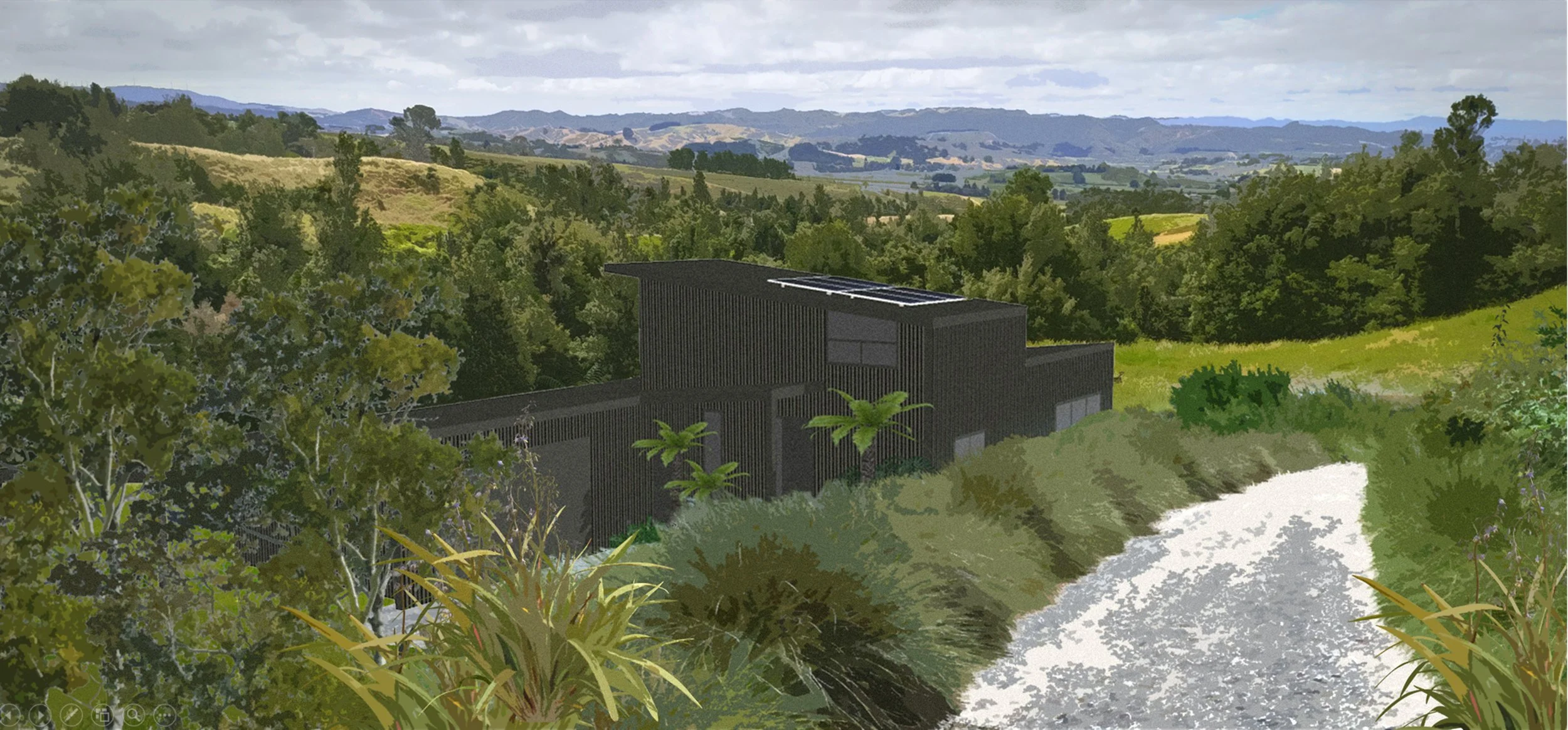 Concept design used for resource consent  for an architectural build in Pirongia, Waikato
