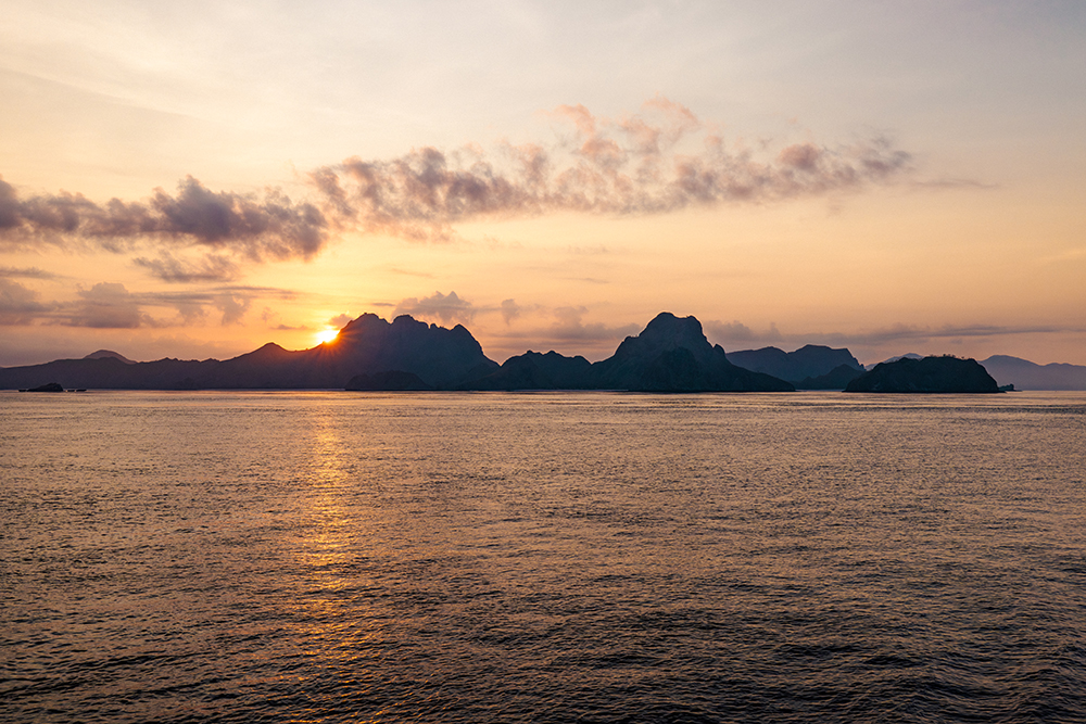sunrise over Indonesian islands