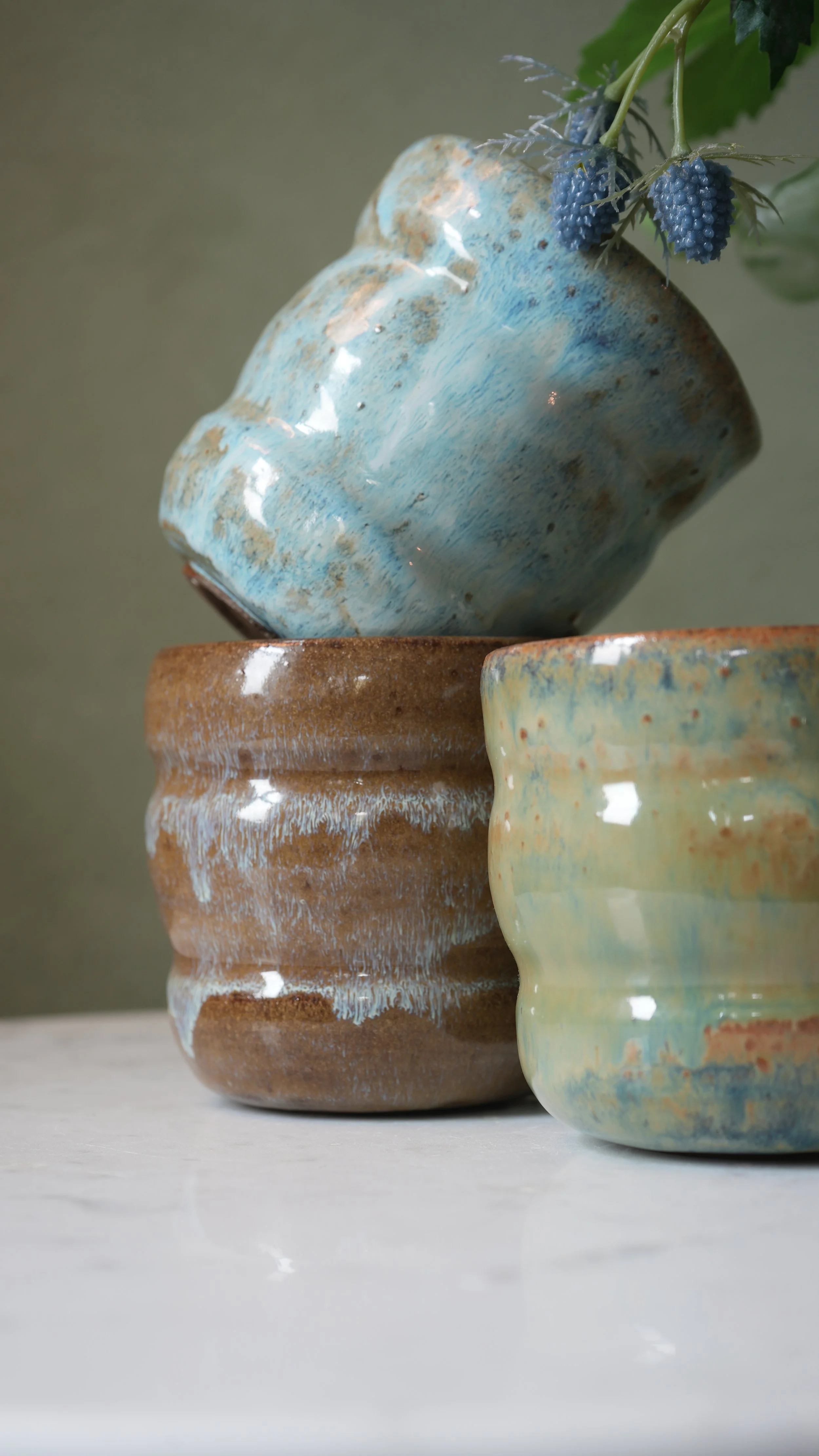 Ripple Mugs (Dark Clay) 14 oz