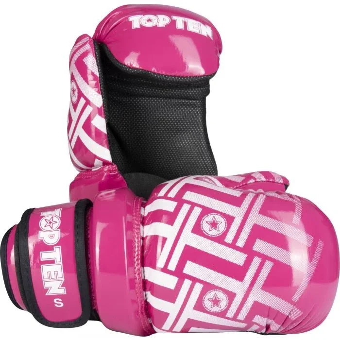 TOP TEN Pointfighter Glossy Block PRISM Pink Sparring Gloves