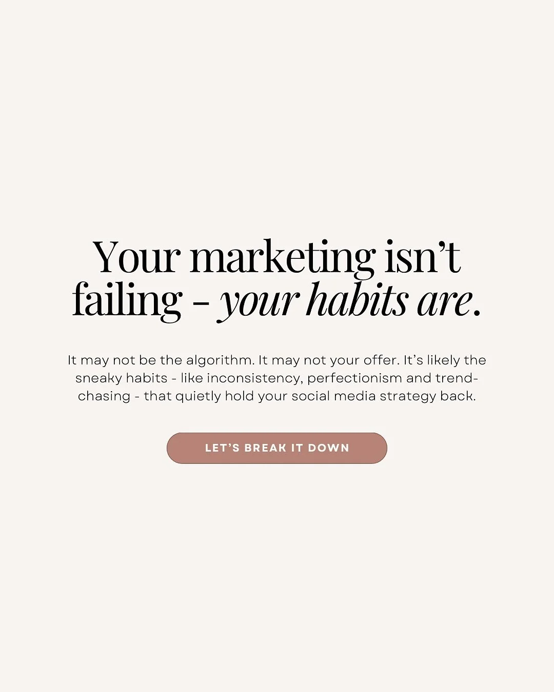 Ever feel like you&rsquo;re doing ALL the things in your marketing but not seeing the results you actually want? 🫣

You&rsquo;re not imagining it, and it&rsquo;s not because you&rsquo;re not working hard enough. 

Sometimes the biggest thing holding