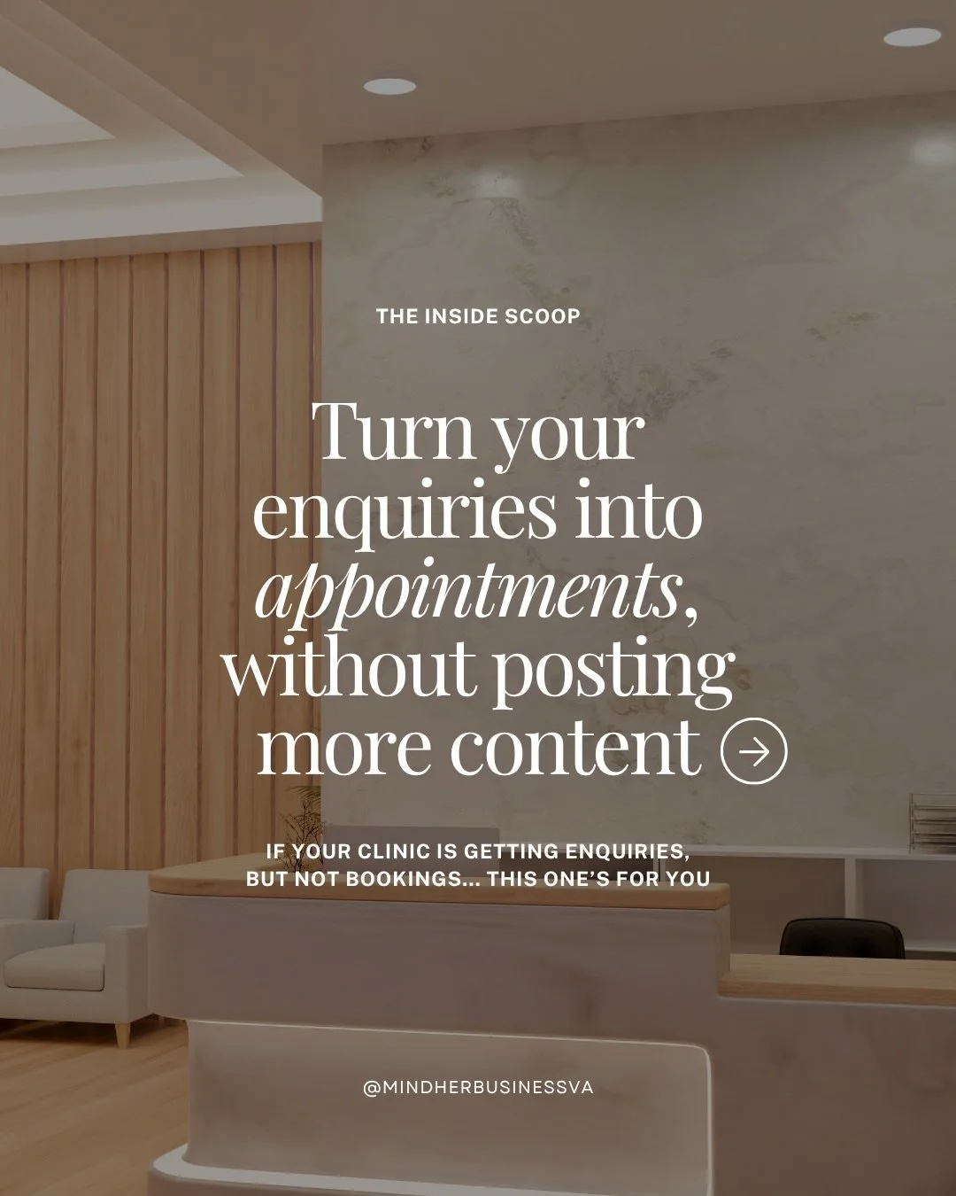 Most clinics think they need to post more content&hellip; but the real fix is usually the middle of their client journey 👀✨

If your DMs are busy but your bookings feel unpredictable, it&rsquo;s rarely your visibility.

It&rsquo;s your enquiry proce