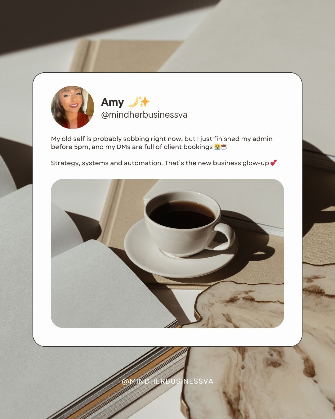 My old self is probably sobbing right now 😭☕️

When your marketing, enquiries and client flow are connected, everything feels lighter ✨

No more chasing DMs. No more last-minute posting. Just structure, clarity and calm.

📩 DM &ldquo;SYSTEM&rdquo; 