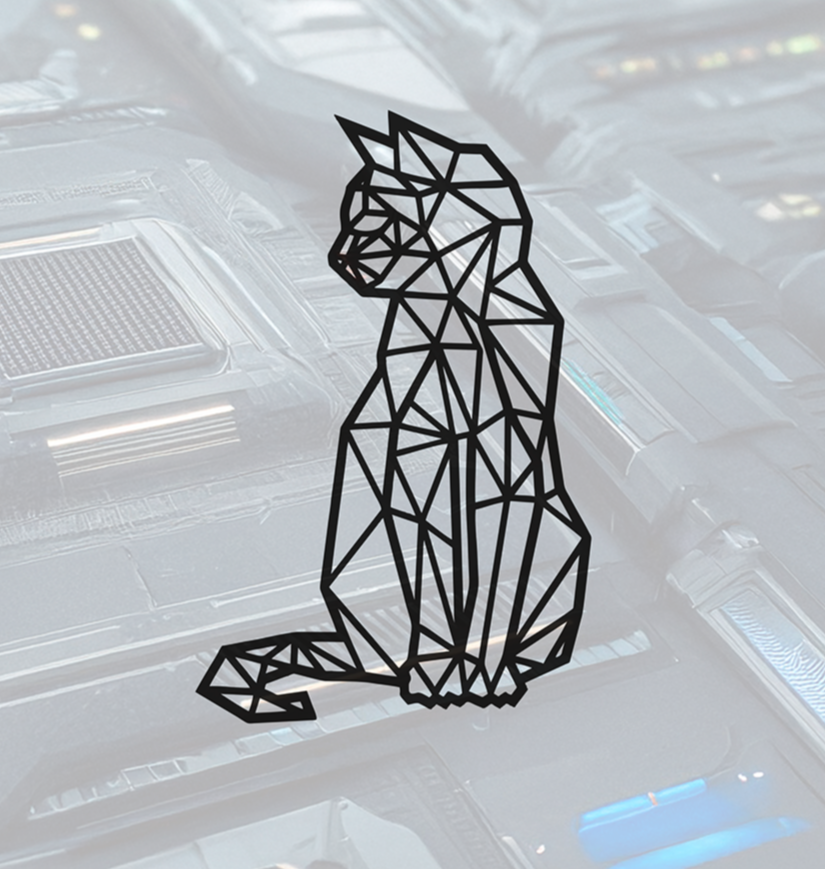 ITEM 24 - 7.75”W x 12”H - Geometric Cat Silhouette