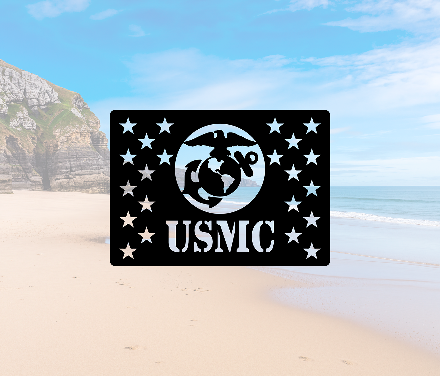 ITEM 148-2 - 14.82"W x 10.5"H - Marine Corp Flag