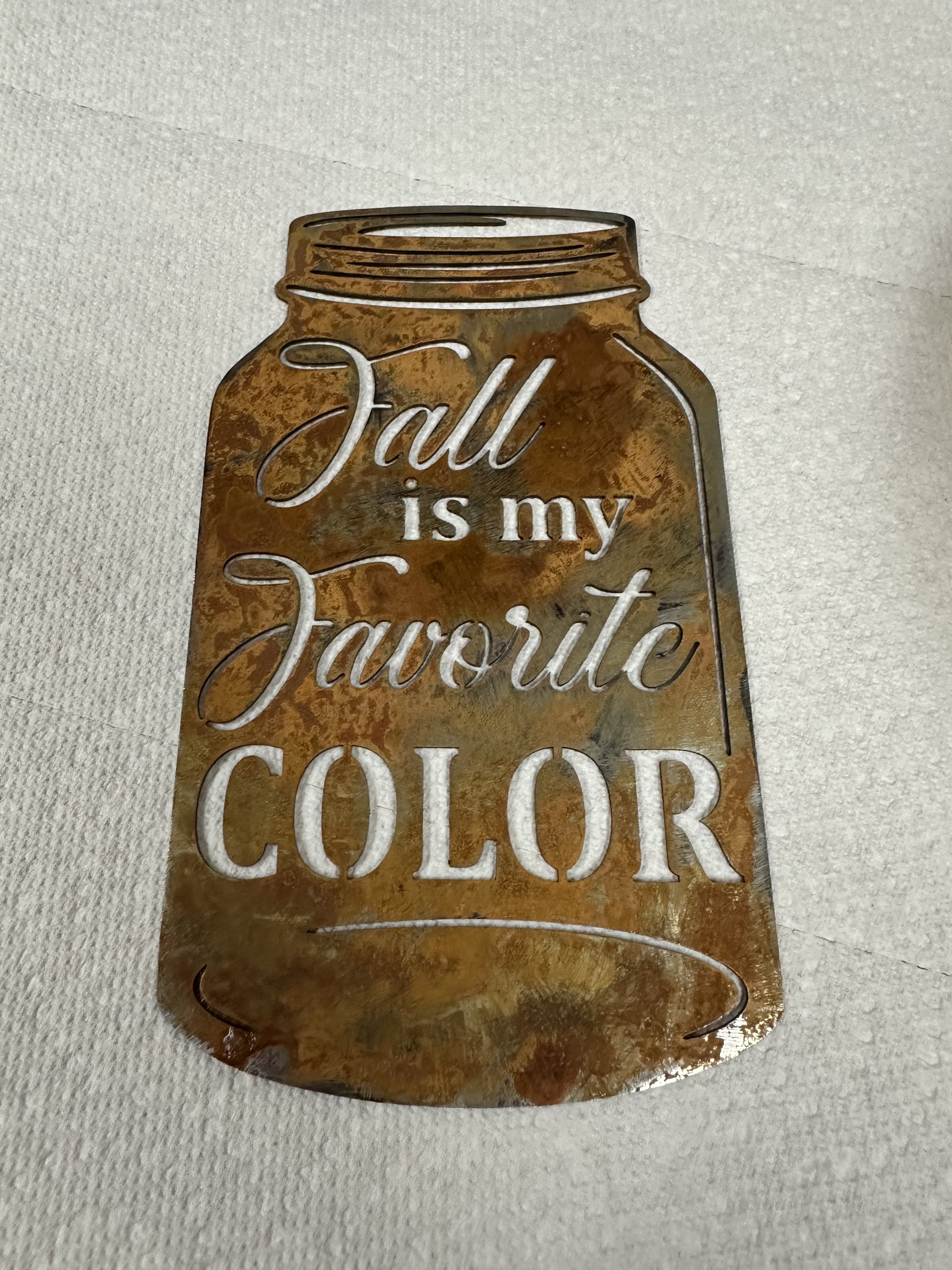 7"W x 12"H - Fall is my Favorite Color Jar cutout