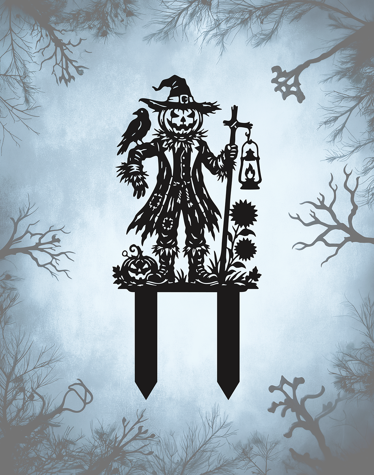 ITEM 205 - 10”W x 21.7”H - Mad Pumpkin Stake