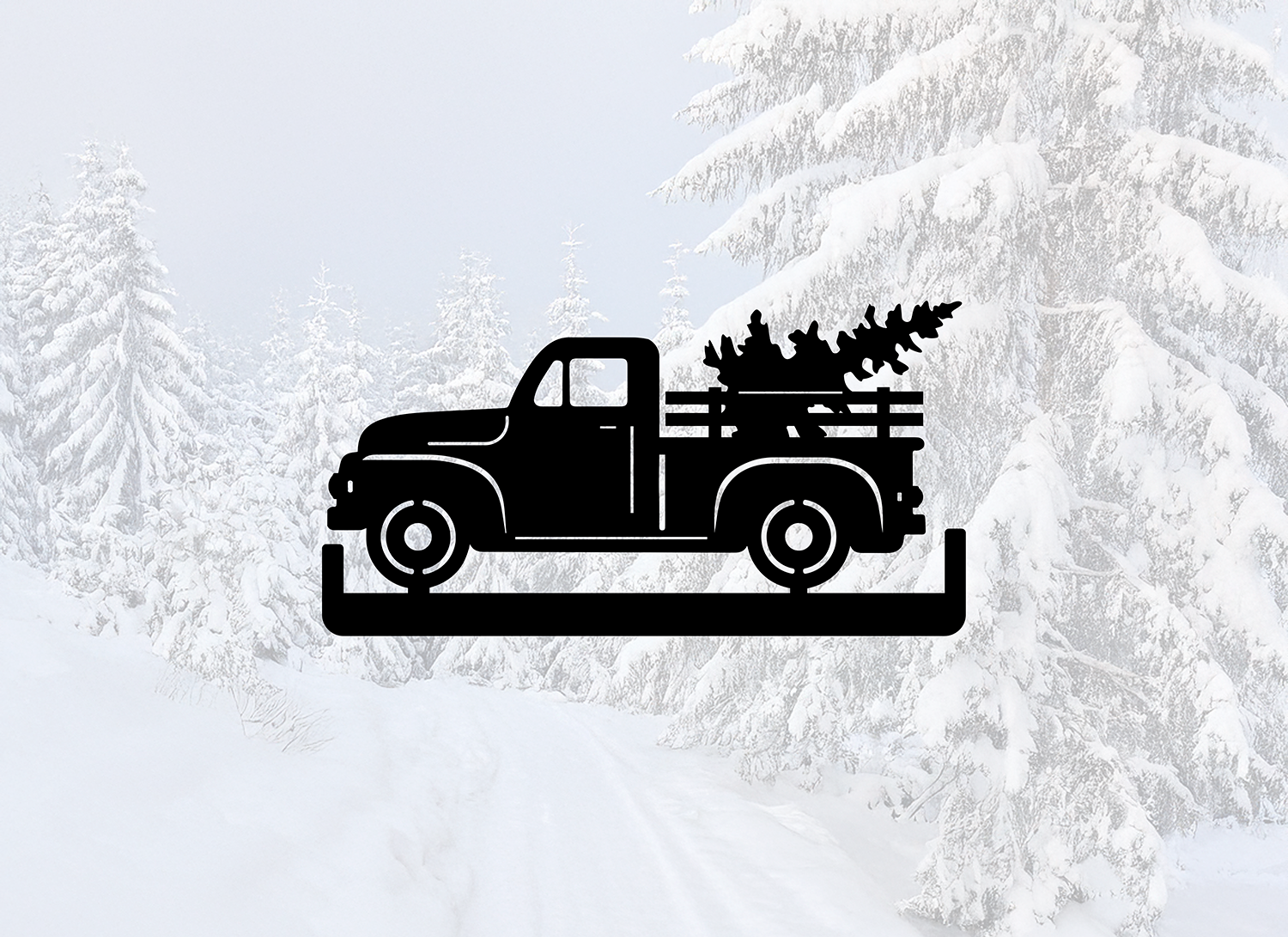 ITEM 73-1 - 15”W x 7”H - Christmas Truck w/Base