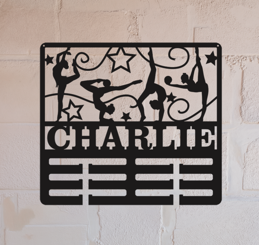ITEM 202 - 20”W x 17.9”H - Charlie Gymnastics Medal Holder