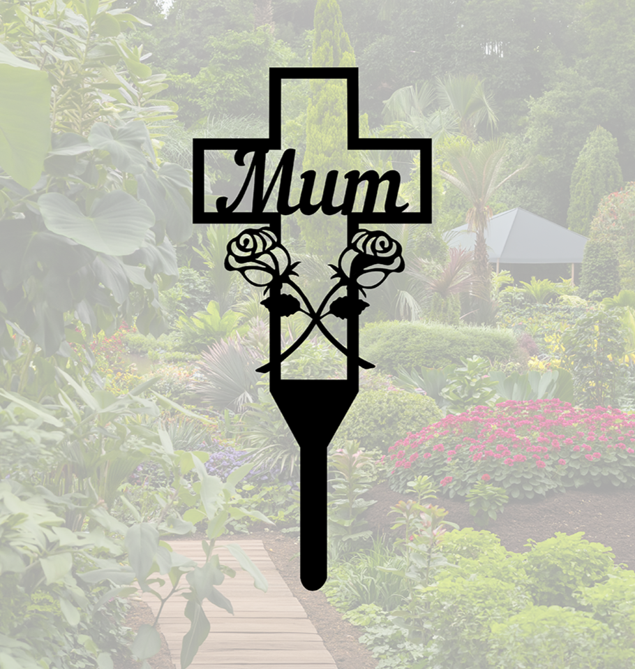 ITEM 181 - 6”W x 13.125”H - Mum Cross