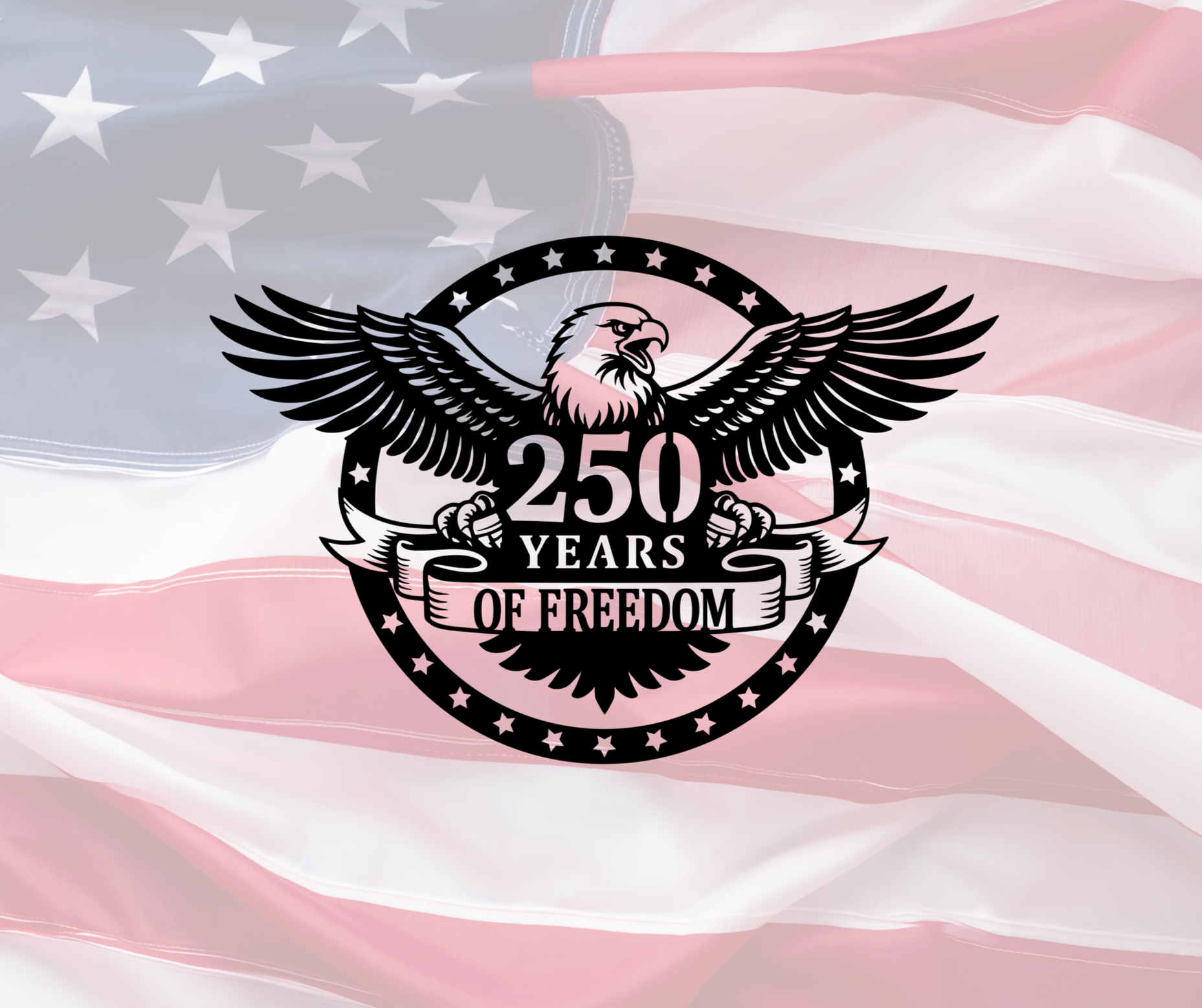 ITEM 182 - 18”W x 12”H - 250 Years of Freedom, Eagle in Circle