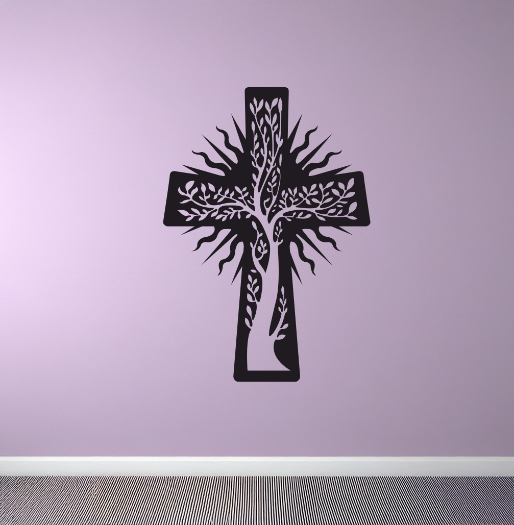 Christian Cross w/Tree