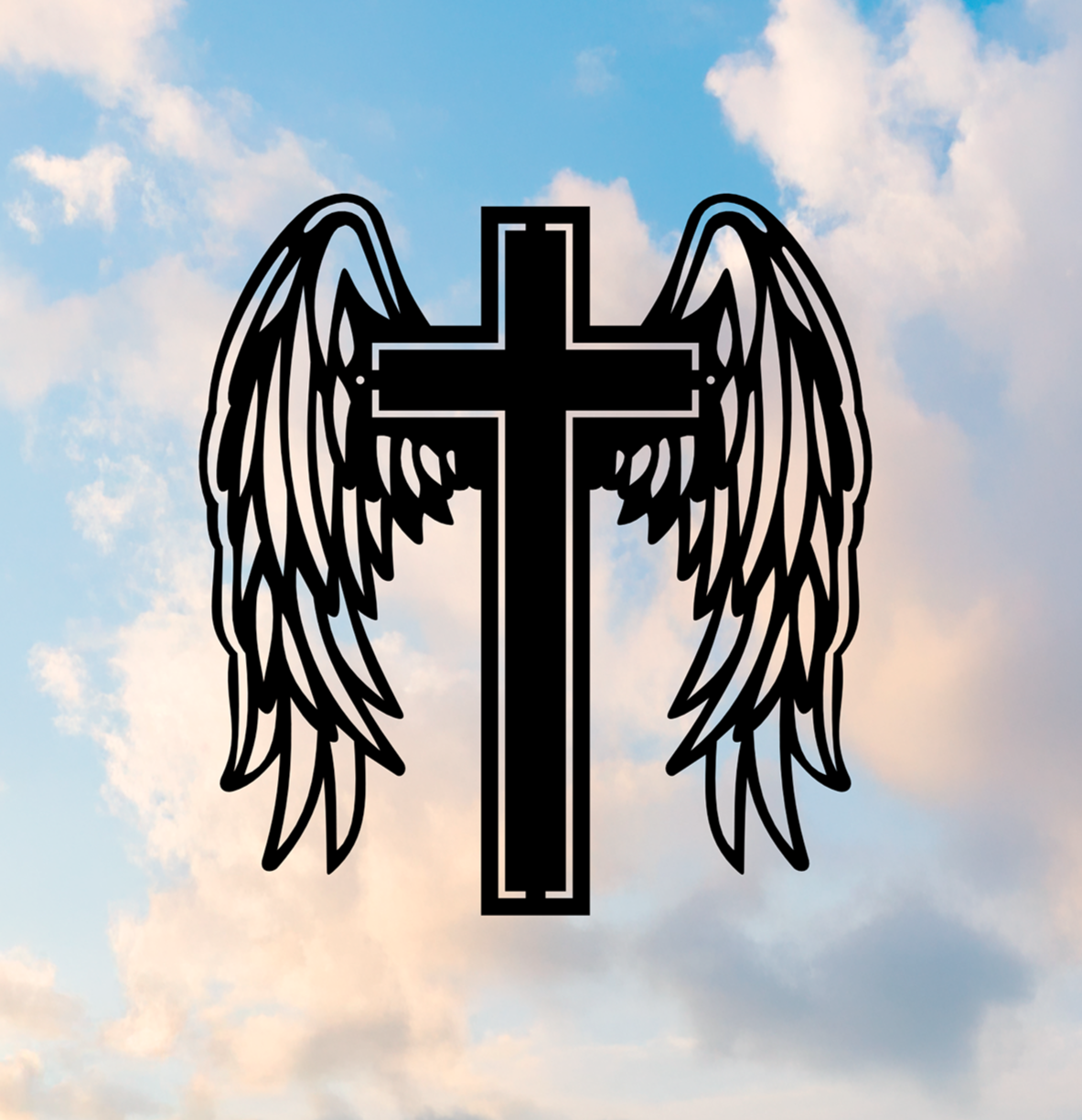 ITEM 150 - 15"W x 16"H - Cross with Wings