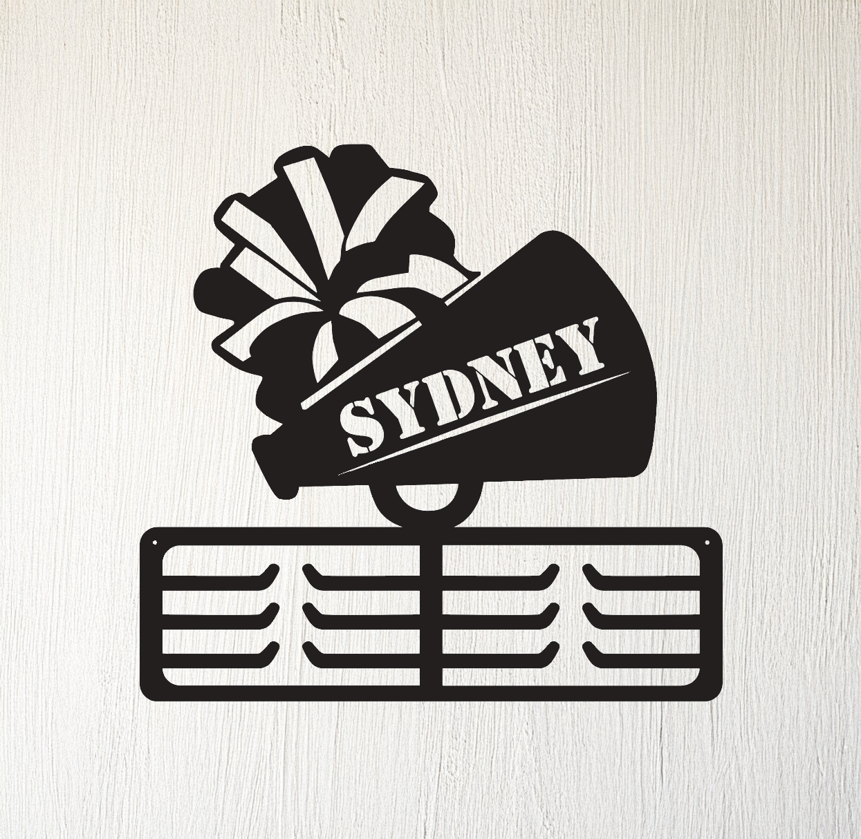 Custom Cheer Sign Metal Holder with your Child's Name. Let them be so proud of their individual accomplishments with Pride.