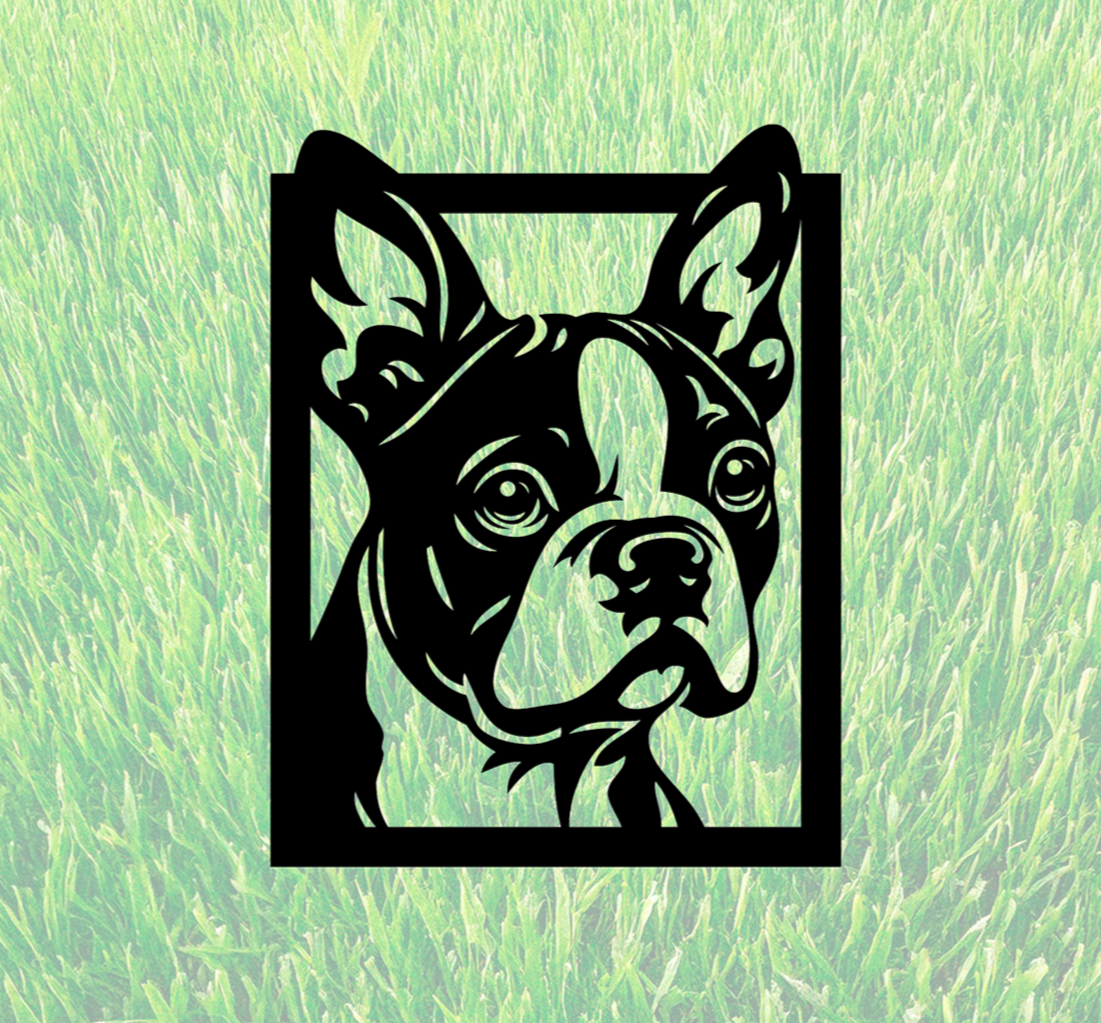 ITEM 8-2 - 8"W x 9"H - Boston Terrier Side Profile