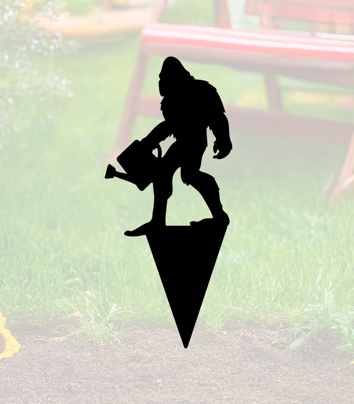 ITEM 159 - 8”W x 18.25”H - Bigfoot Plant Stake